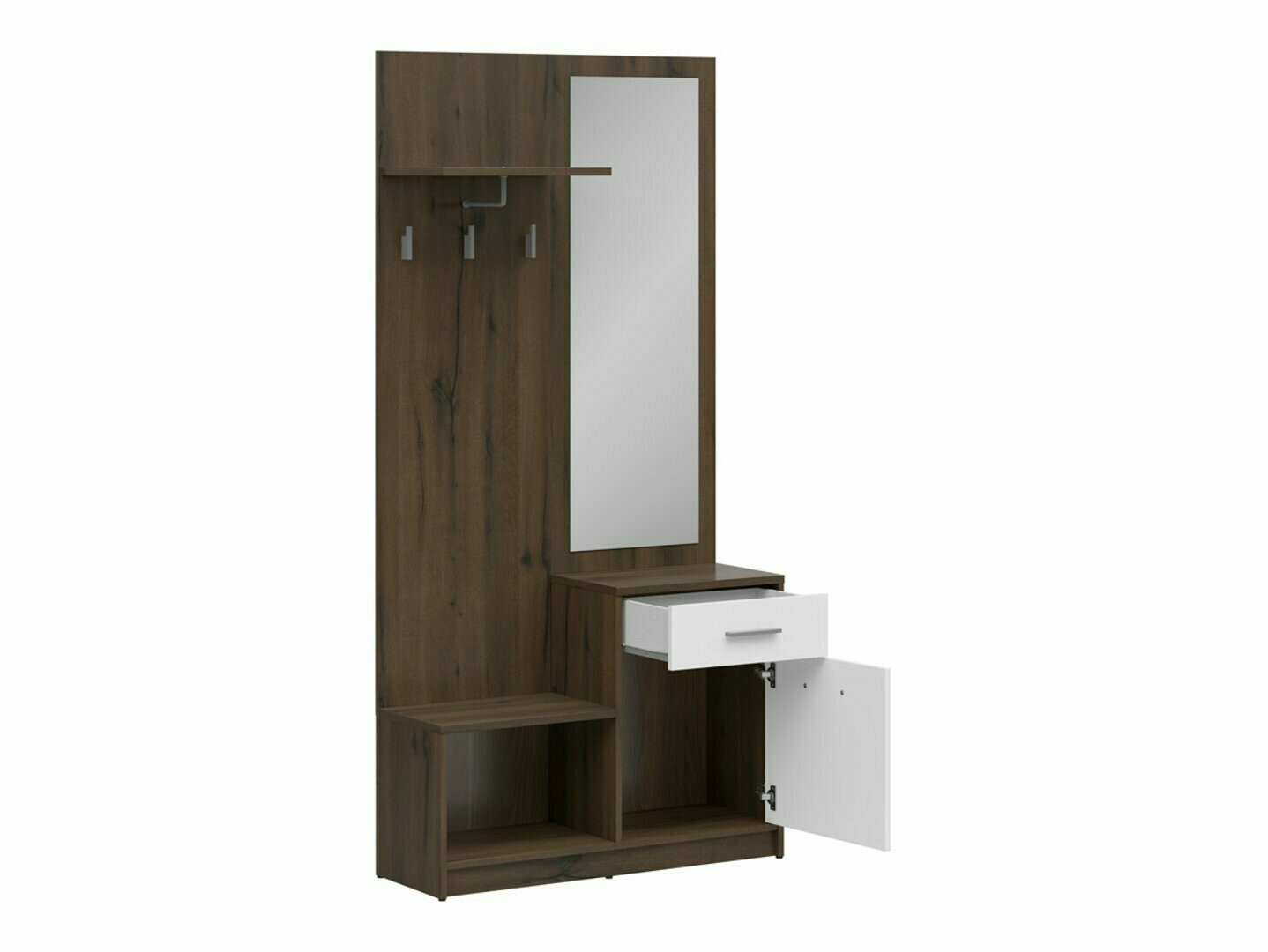 Gangmeubelset Novsore 121 (Donkere eik + Wit)