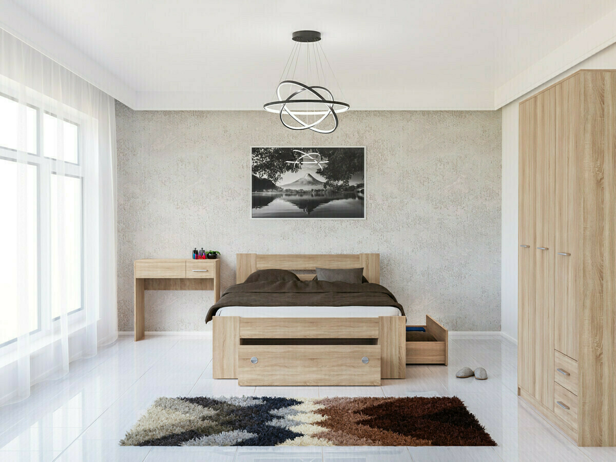 Slaapkamer set Novsore 144 (Sonoma eik)