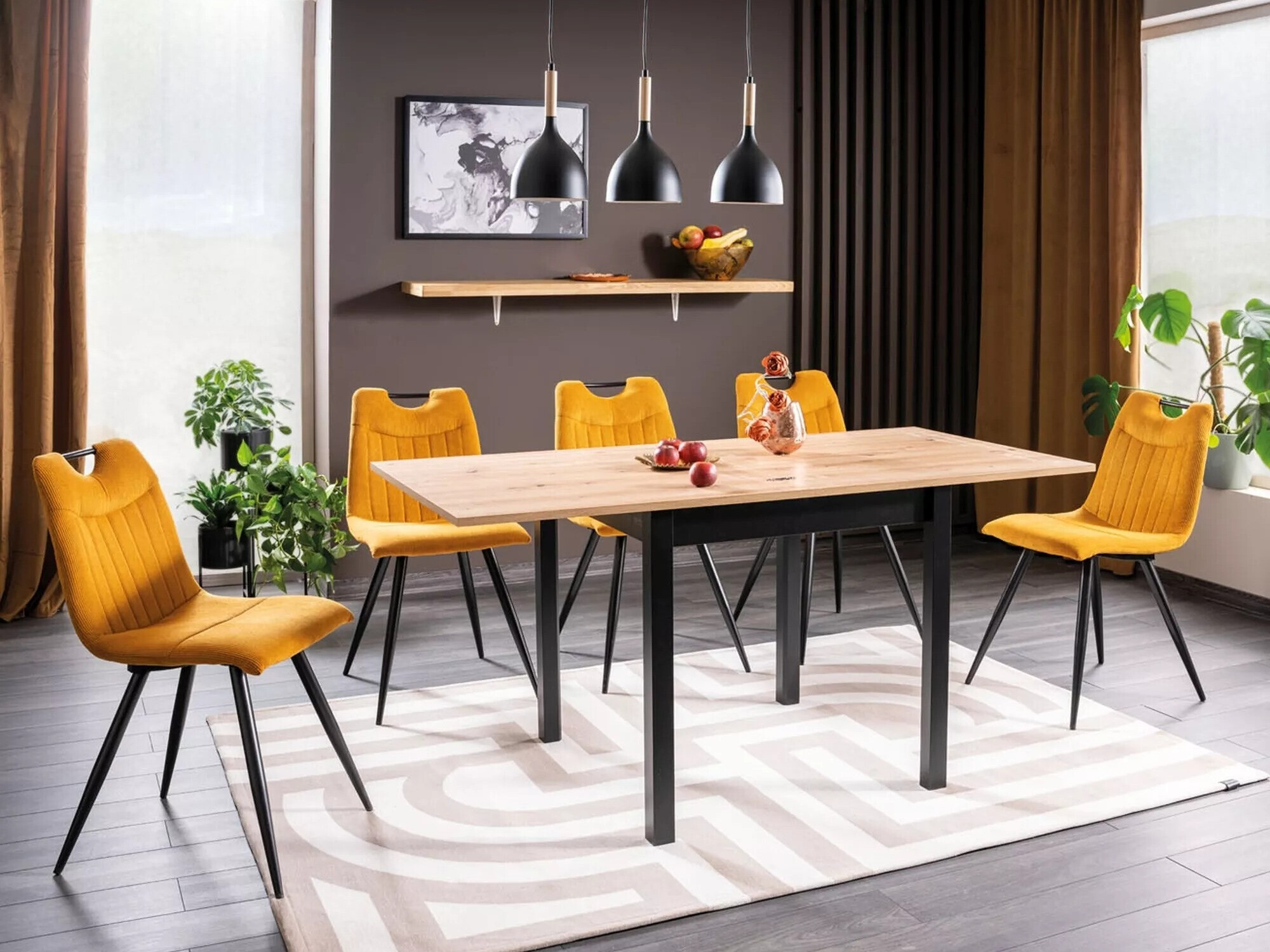 Tafel Detroit 898 (Artisan eiken + Zwart)