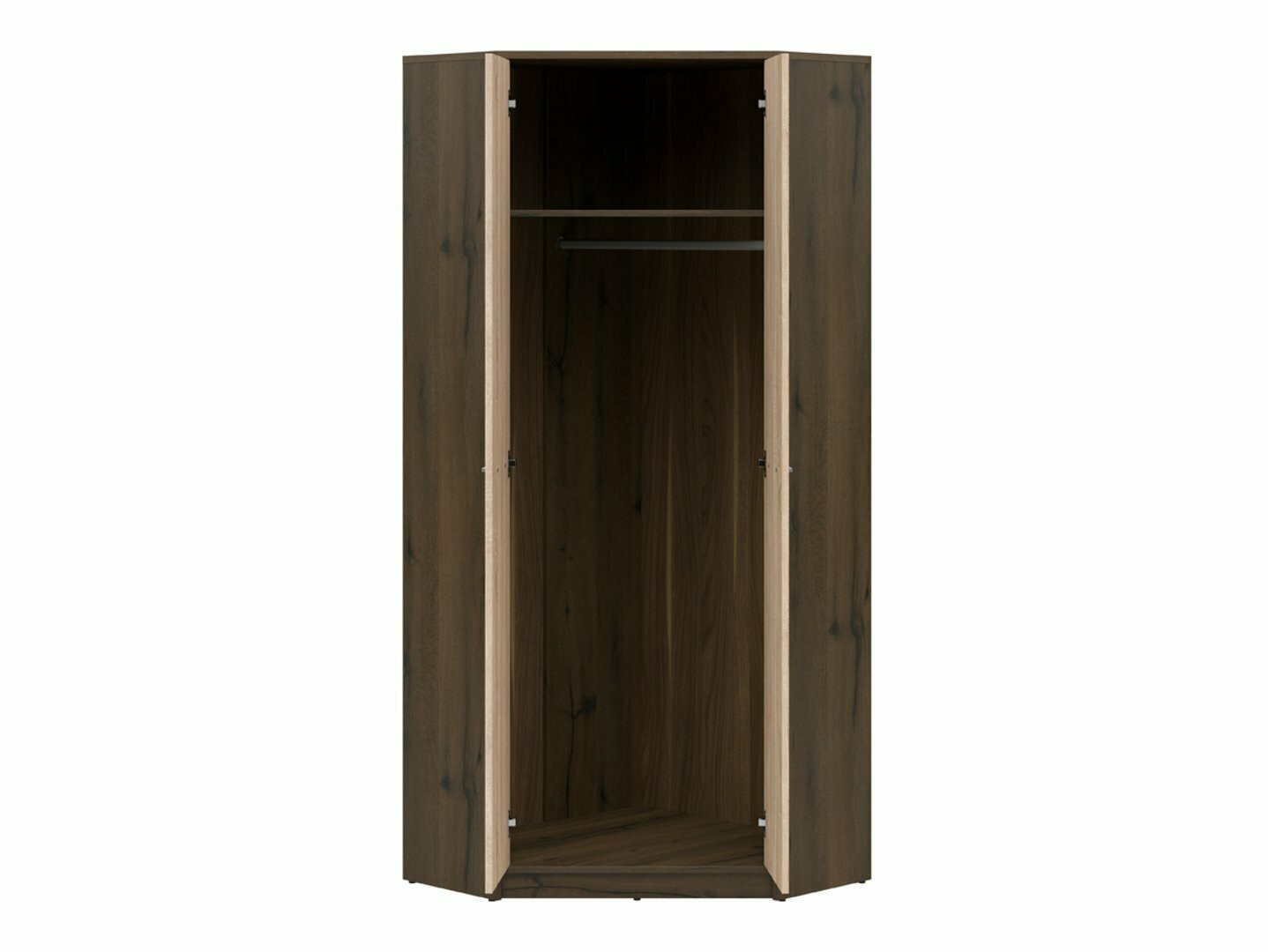 Hoekkledingkast Novsore 119 (Donkere eik + Sonoma eik)