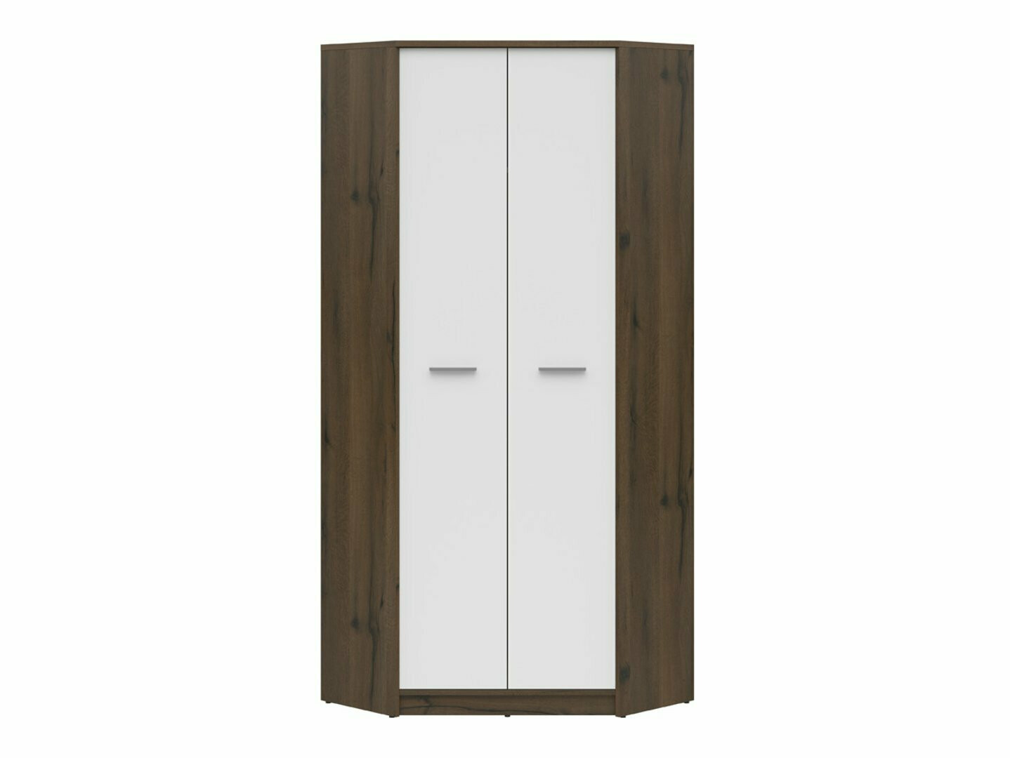 Hoekkledingkast Novsore 119 (Donkere eik + Wit)
