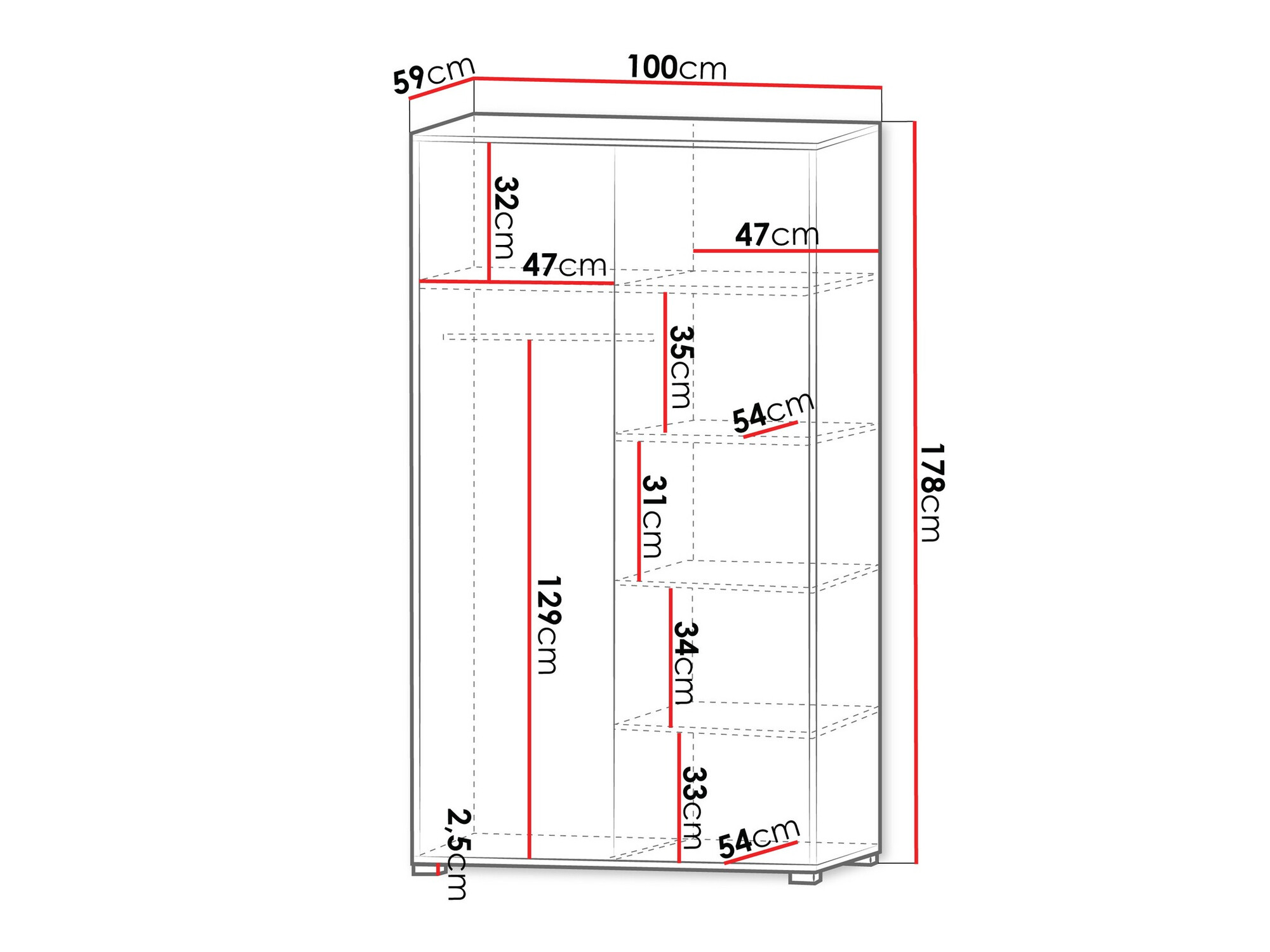 Kledingkast Comfivo Fersoe 113 (Wit)