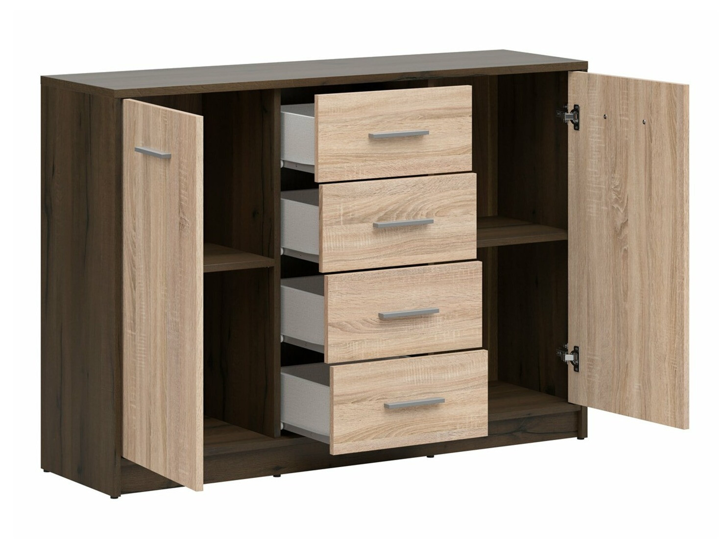 Ladekast Novsore 118 (Donkere eik + Sonoma eik)