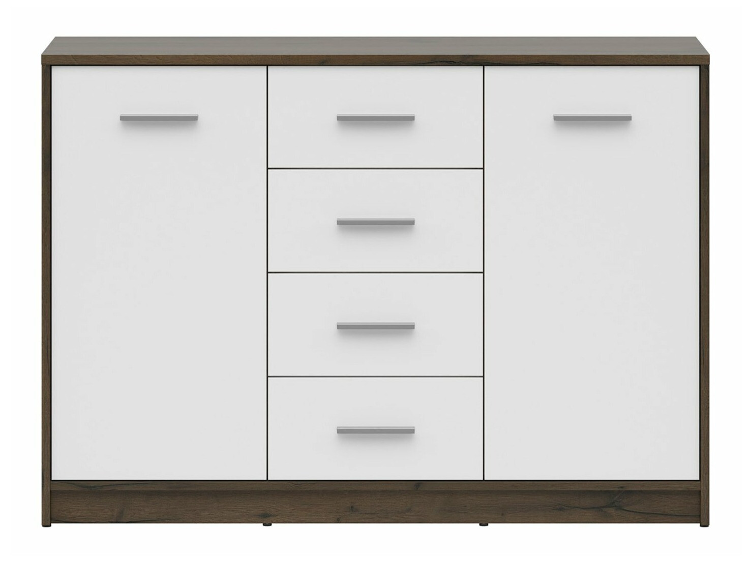 Ladekast Novsore 118 (Donkere eik + Wit)