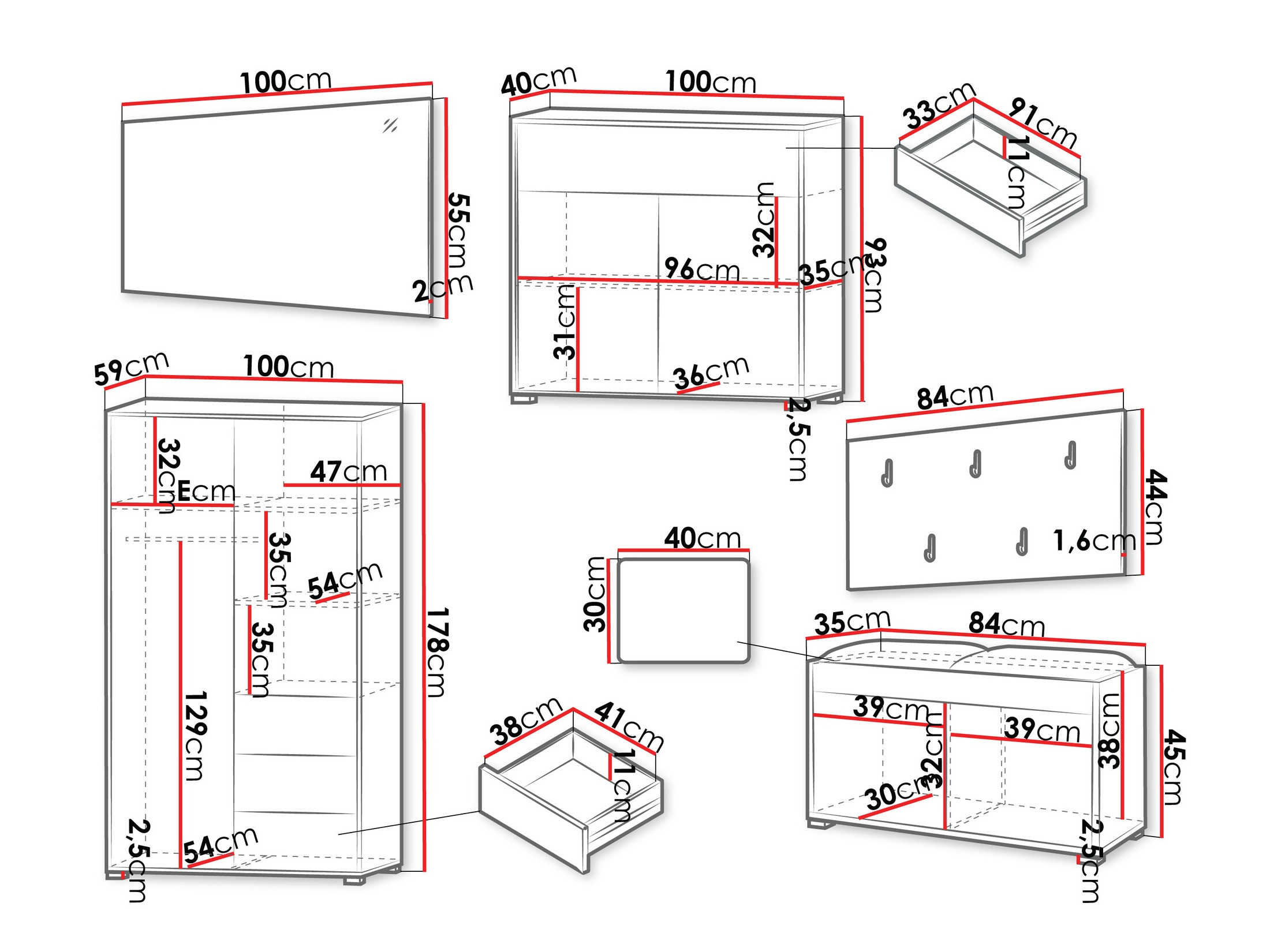 Gangmeubelset Comfivo Tutela V (Wit)