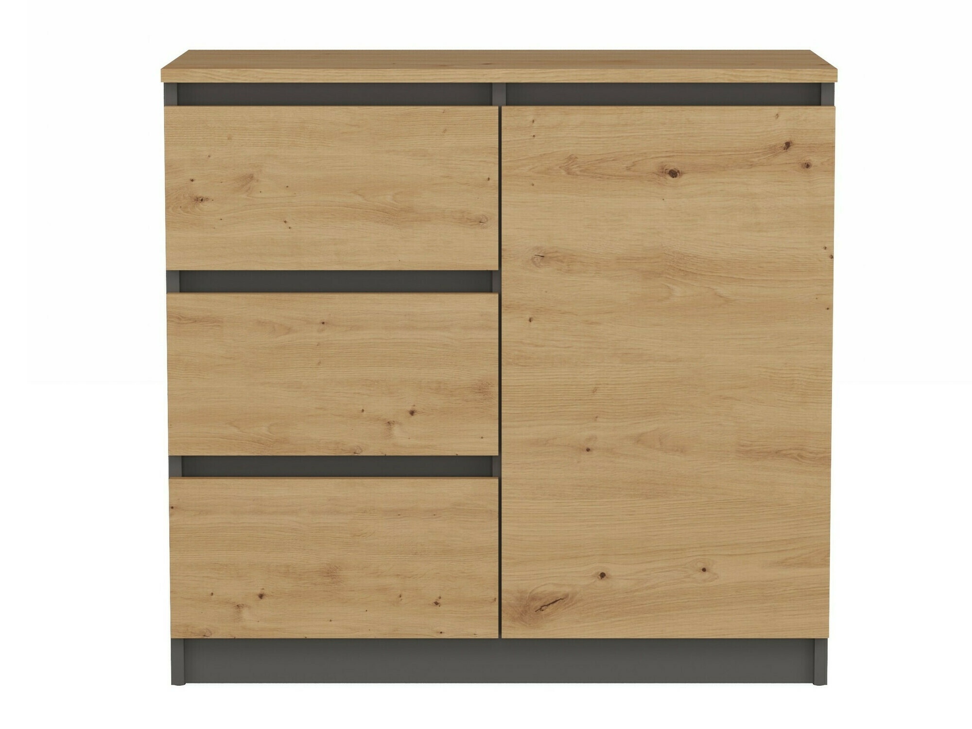 Ladekast Elbvelu 109 (Antraciet + Artisan eiken)