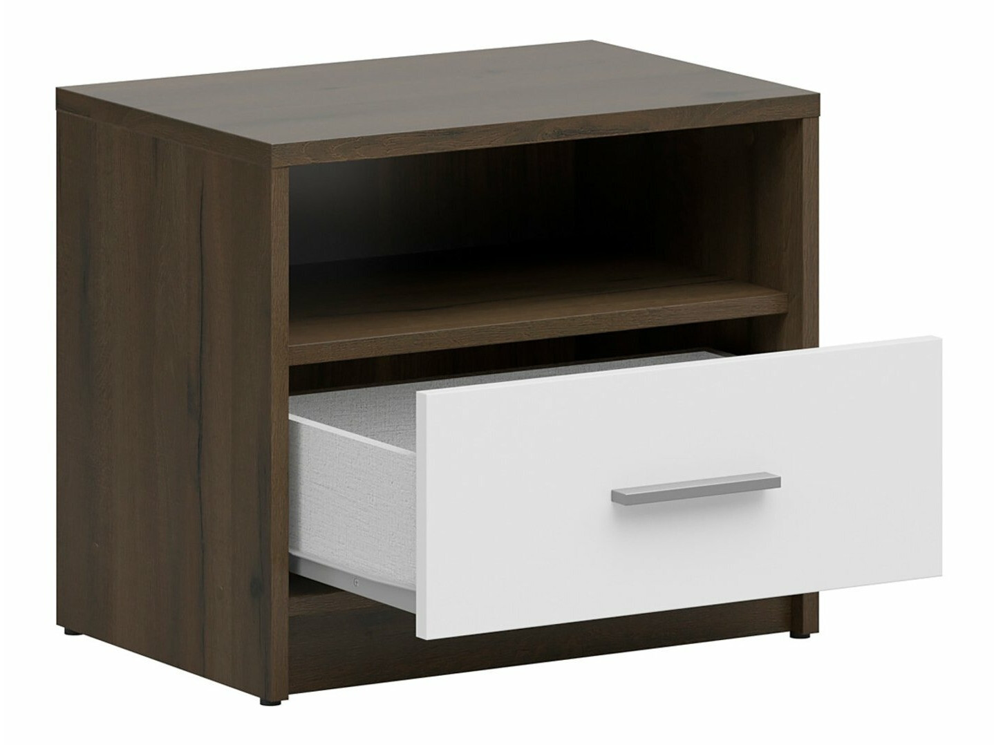 Nachtkastje Novsore 102 (Donkere eik + Wit)