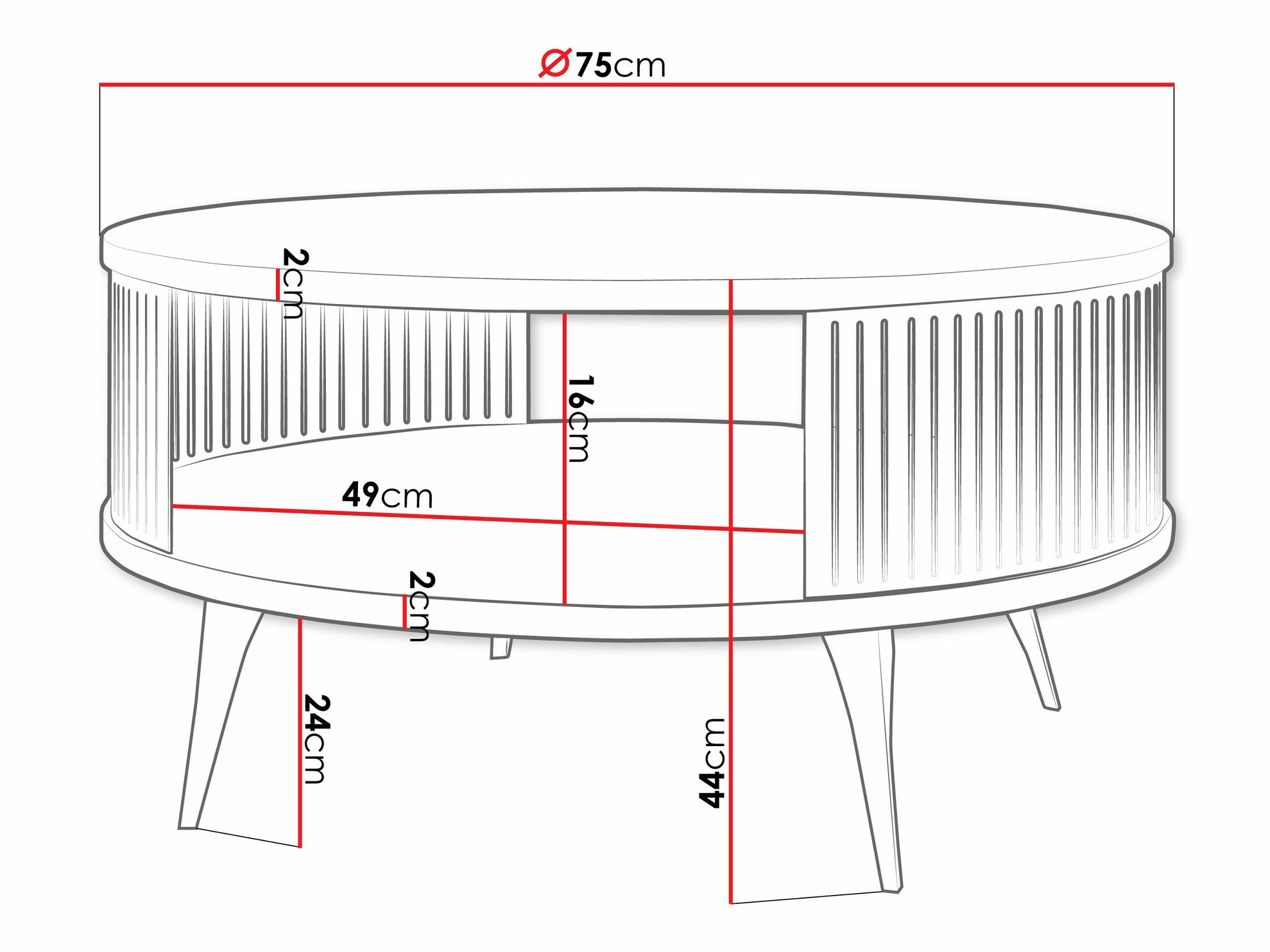 Salontafel Sordore 104 (Roze + Zwart)