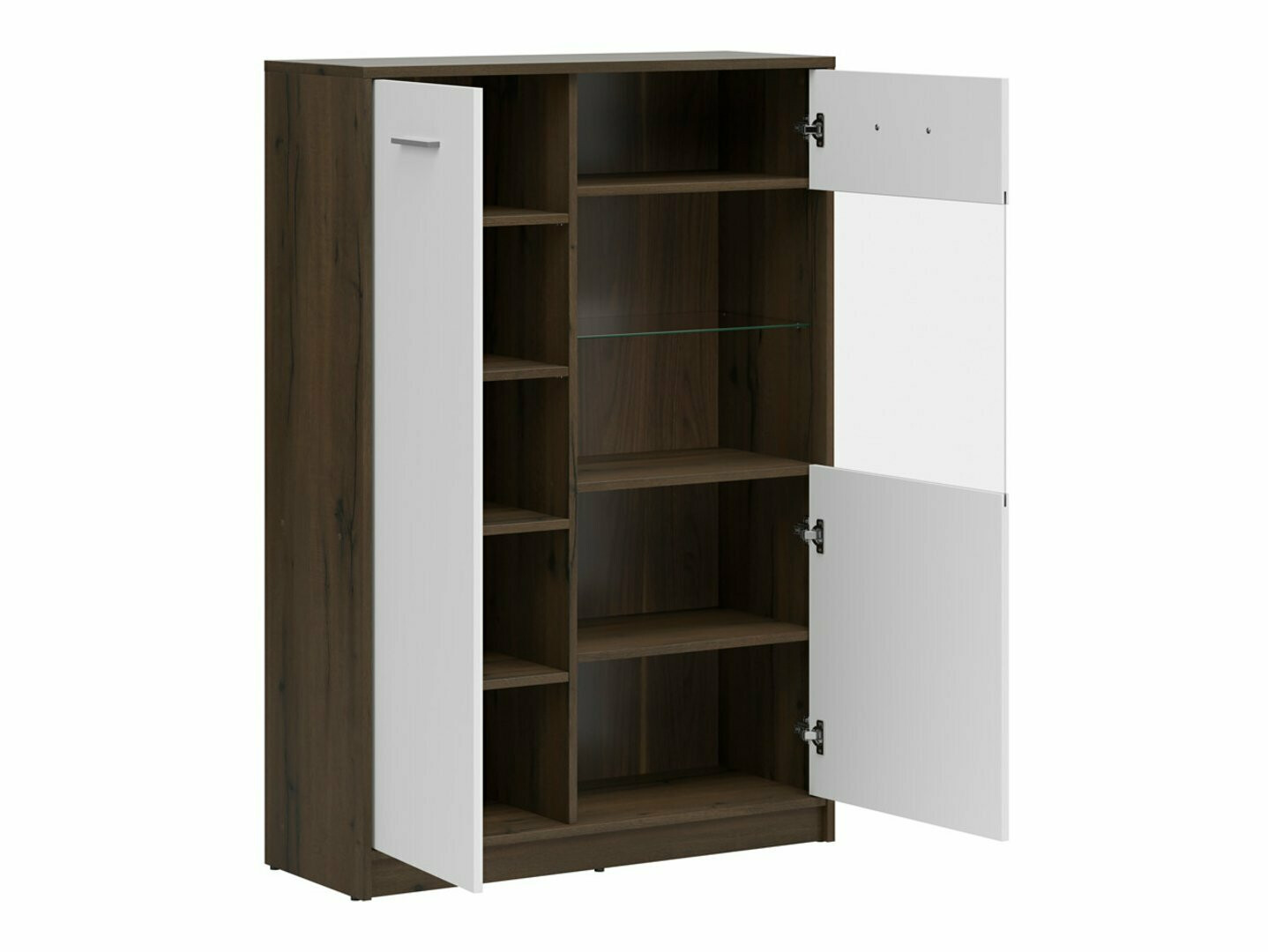 Boekenkast Novsore 138 (Donkere eik + Wit)