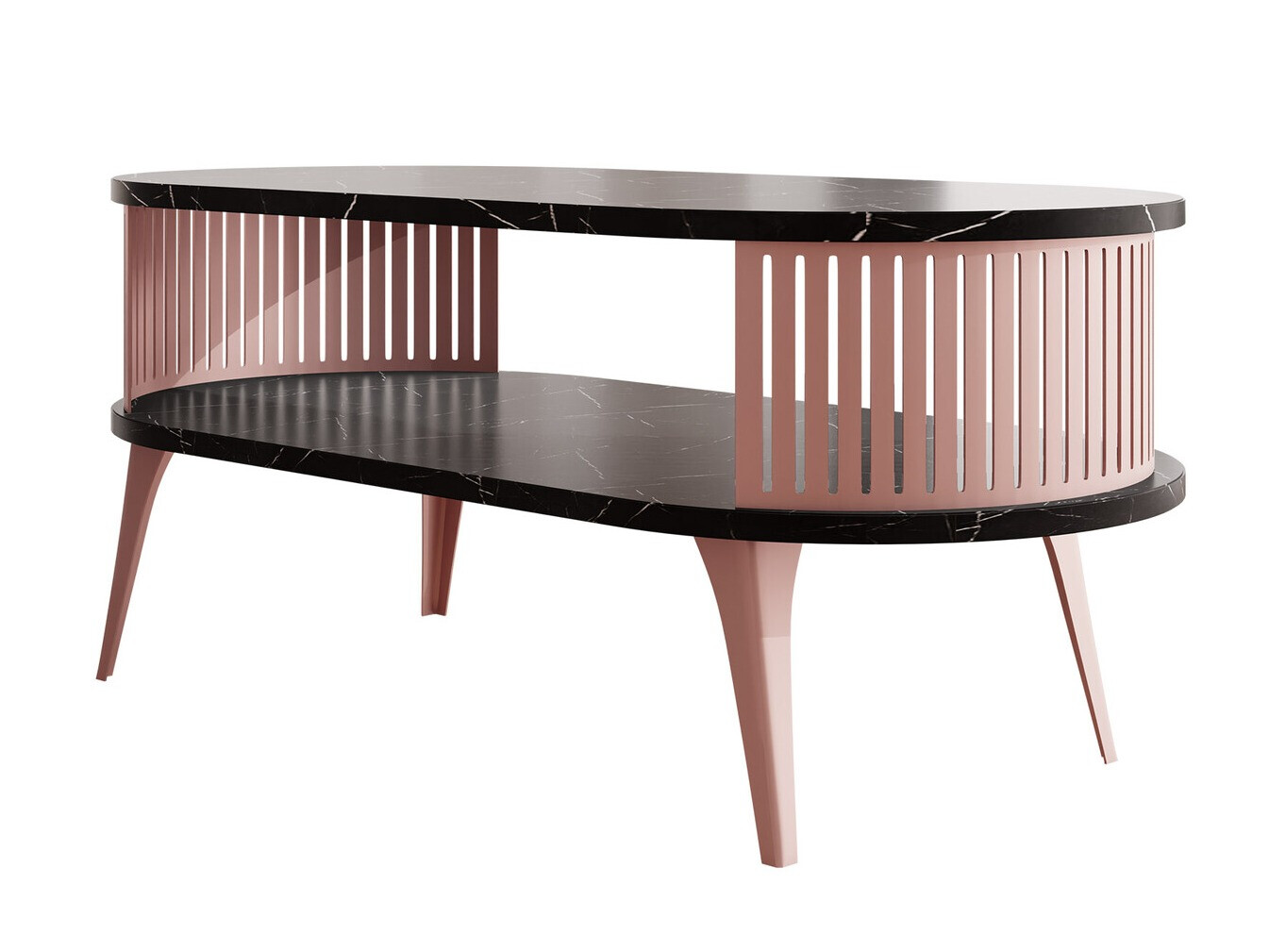 Salontafel Sordore 107 (Roze + Wit marmer)