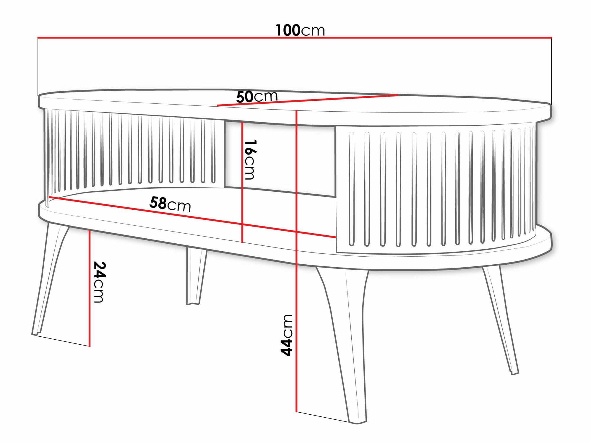 Salontafel Sordore 107 (Roze + Wit)