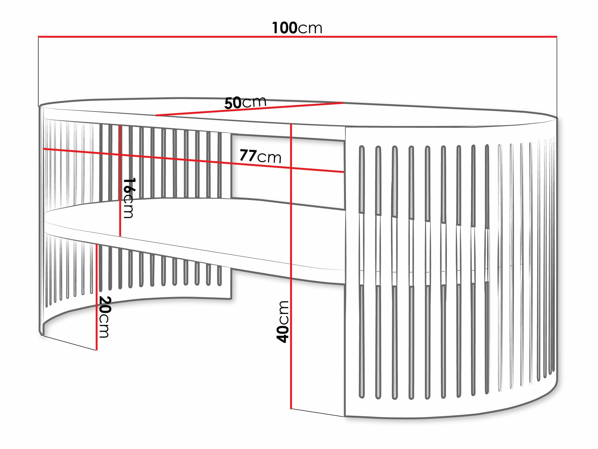 Salontafel Sordore 115 (Zwart + Grafiet)