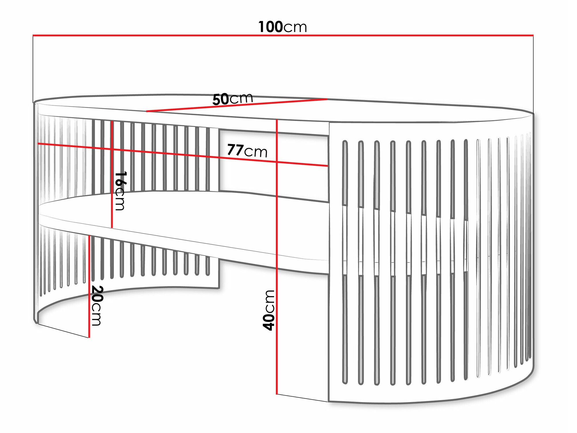 Salontafel Sordore 115 (Zwart)