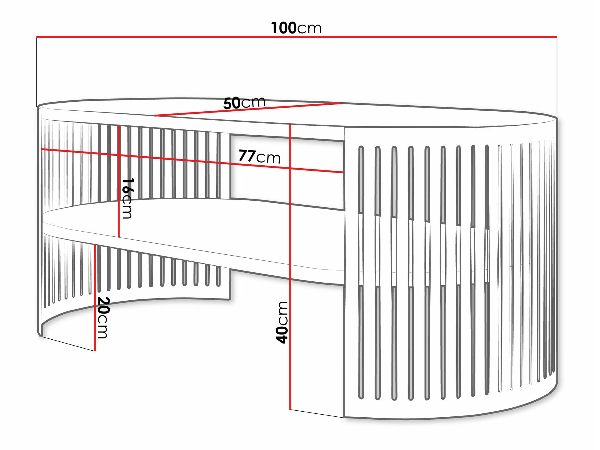 Salontafel Sordore 117 (Roze + Wit)