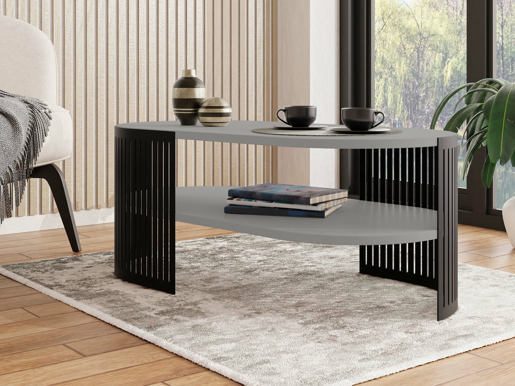 Salontafel Sordore 118 (Zwart + Grafiet)