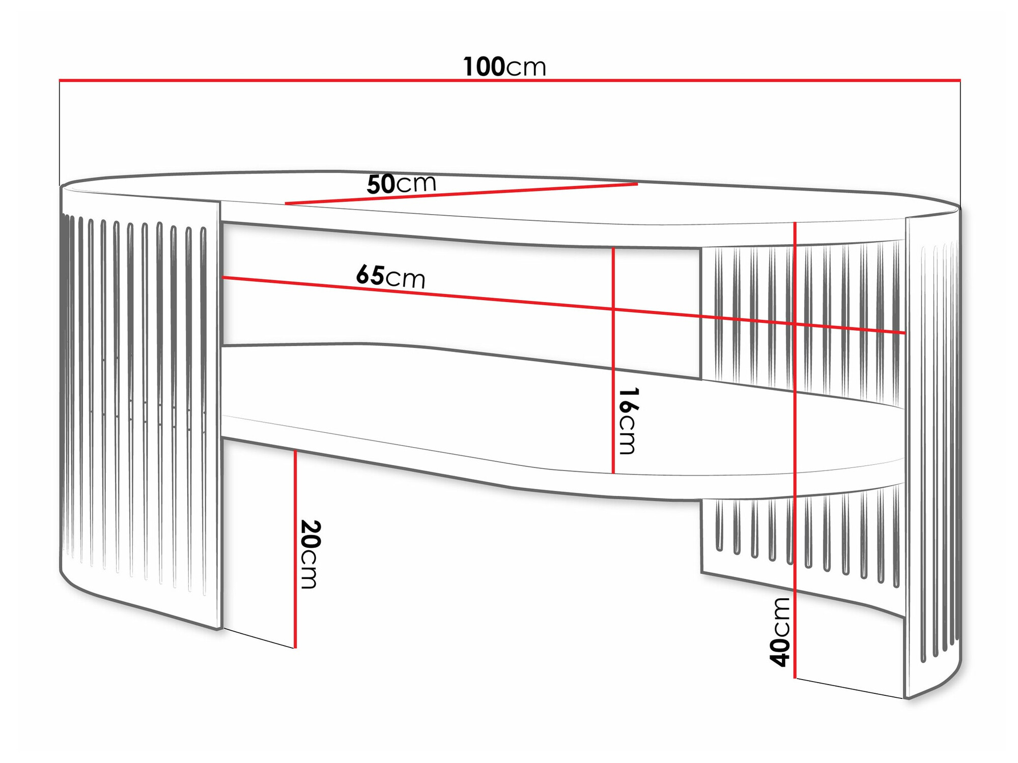 Salontafel Sordore 120 (Roze + Zwart)