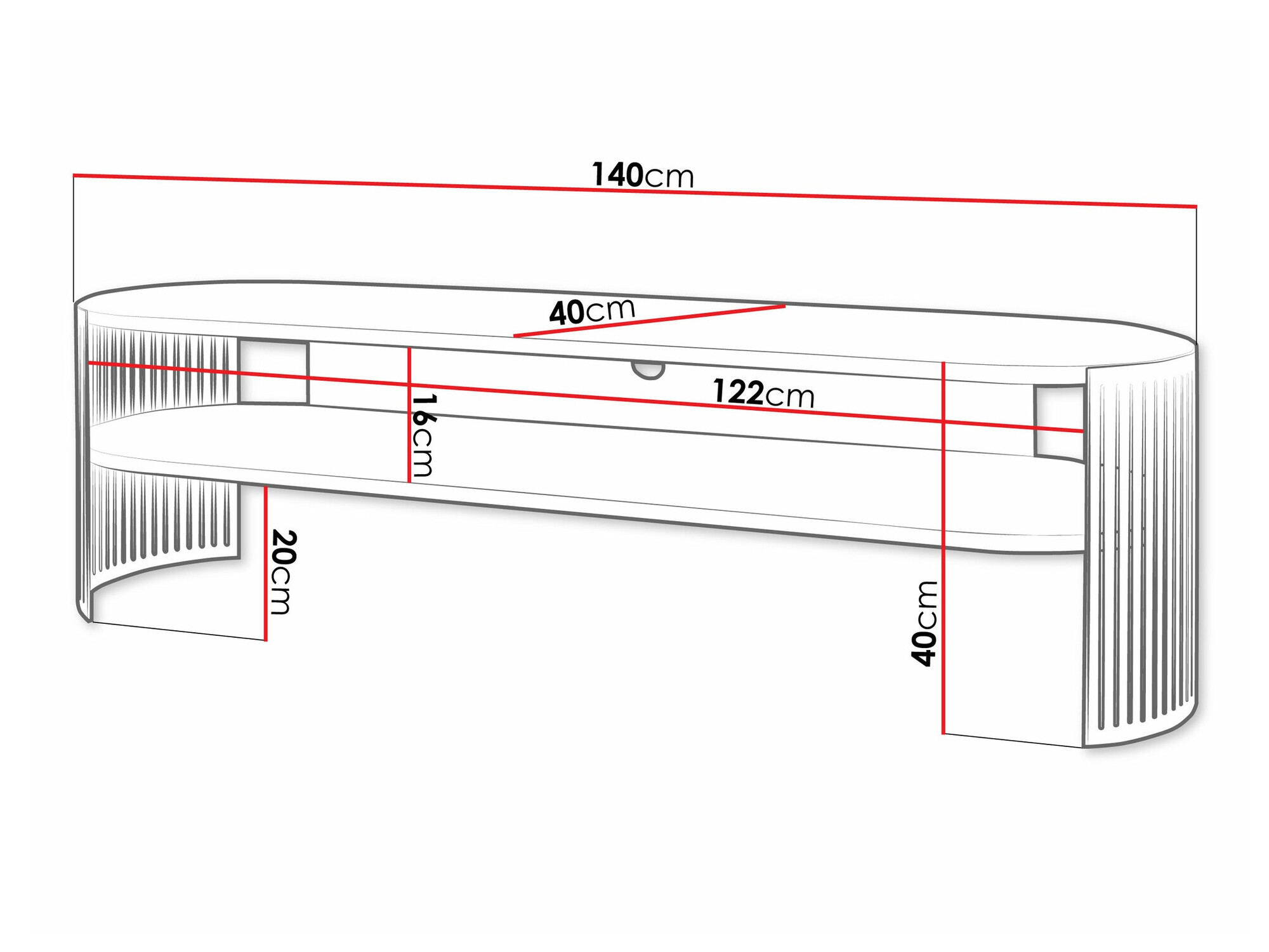 TV-meubel Civer (Zwart + Wit)