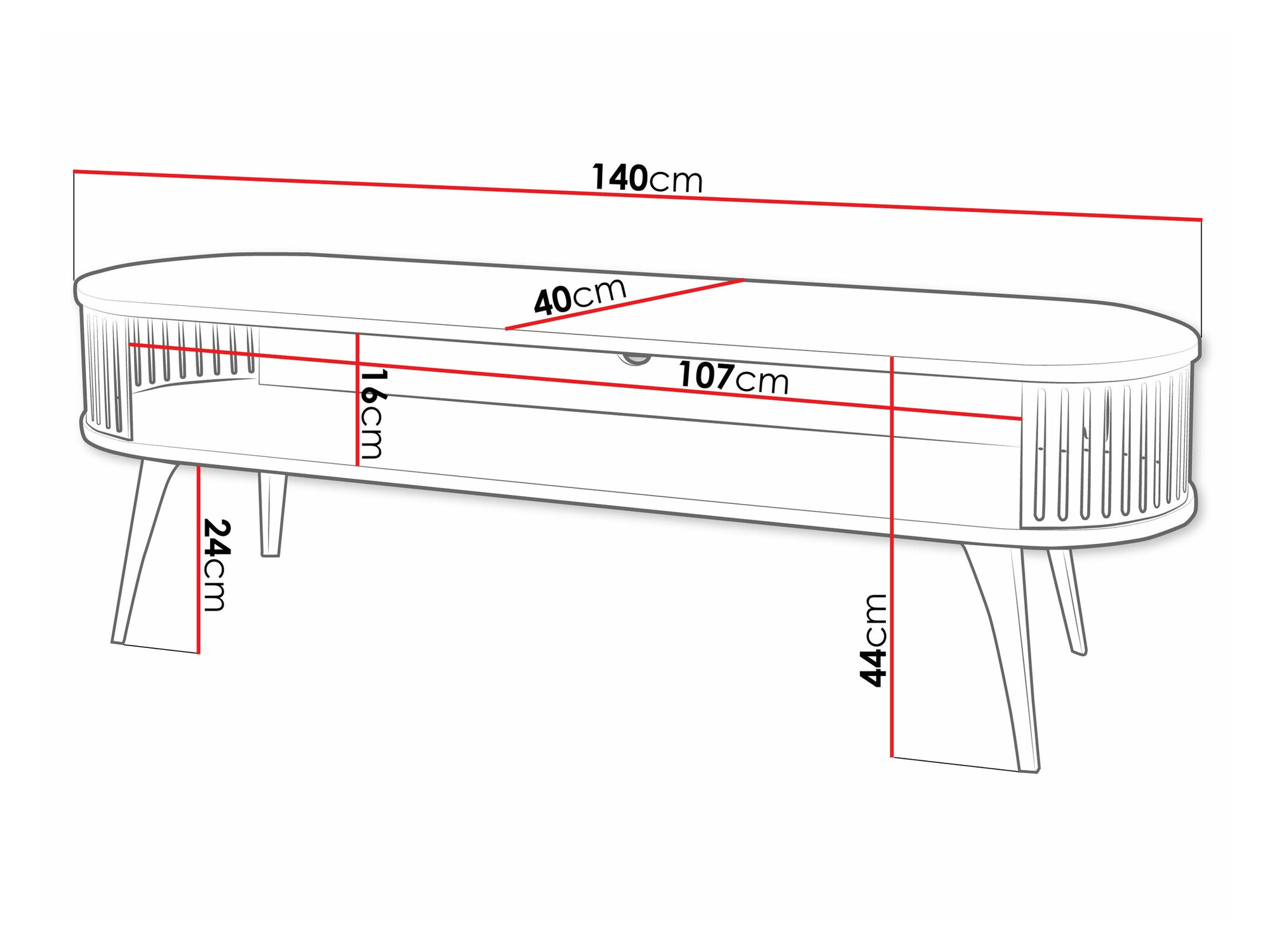 TV-meubel Sordore 108 (Zwart + Wit marmer)