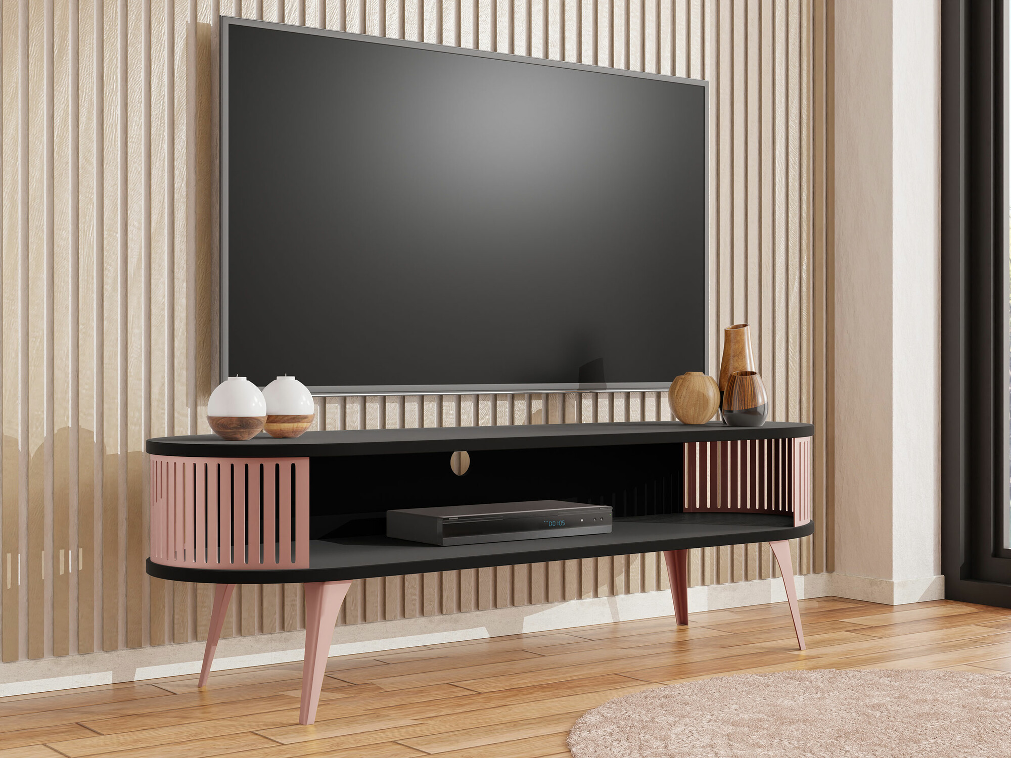 TV-meubel Sordore 110 (Roze + Zwart)