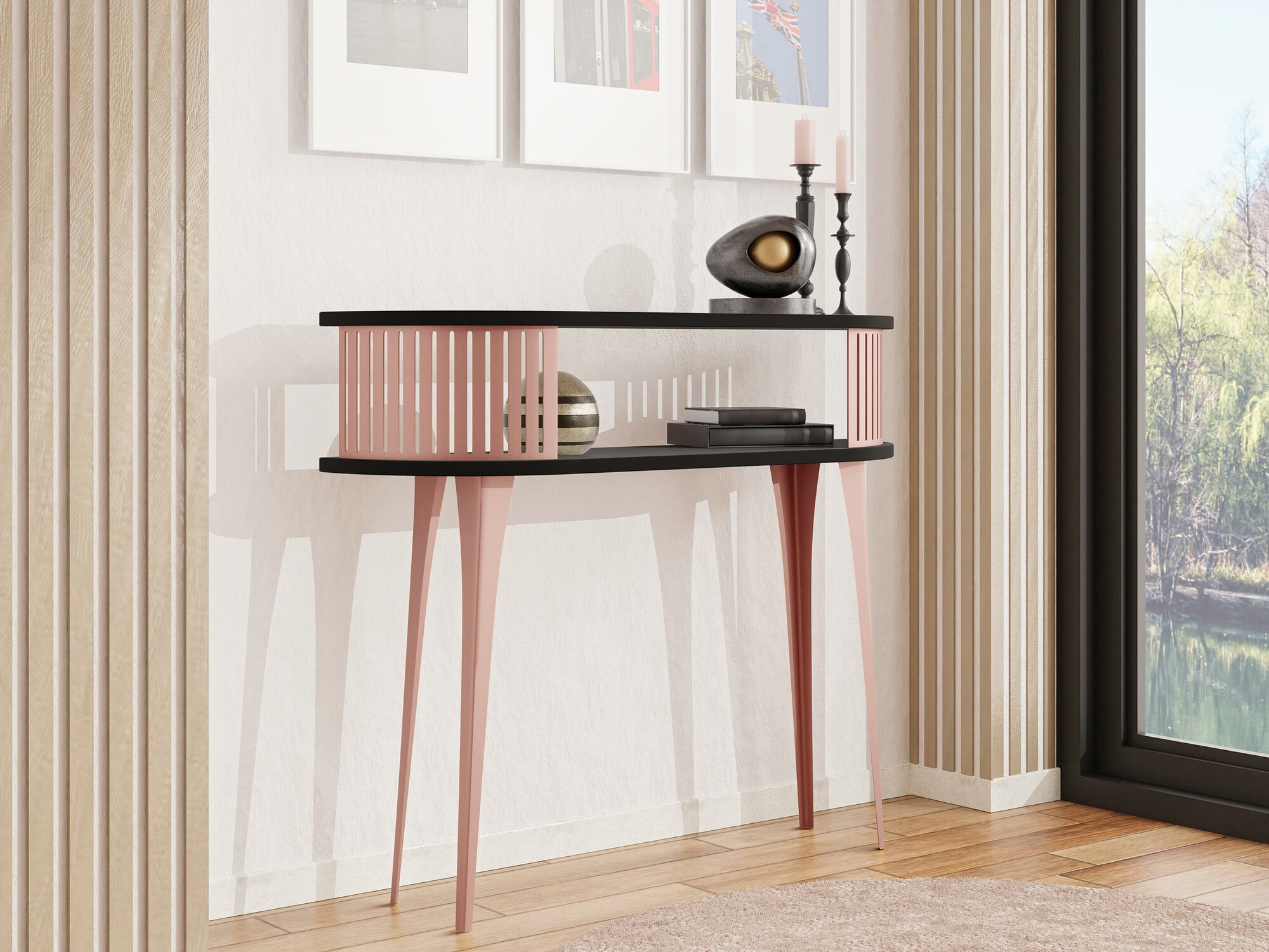 Wandtafel Sordore 113 (Roze + Zwart)