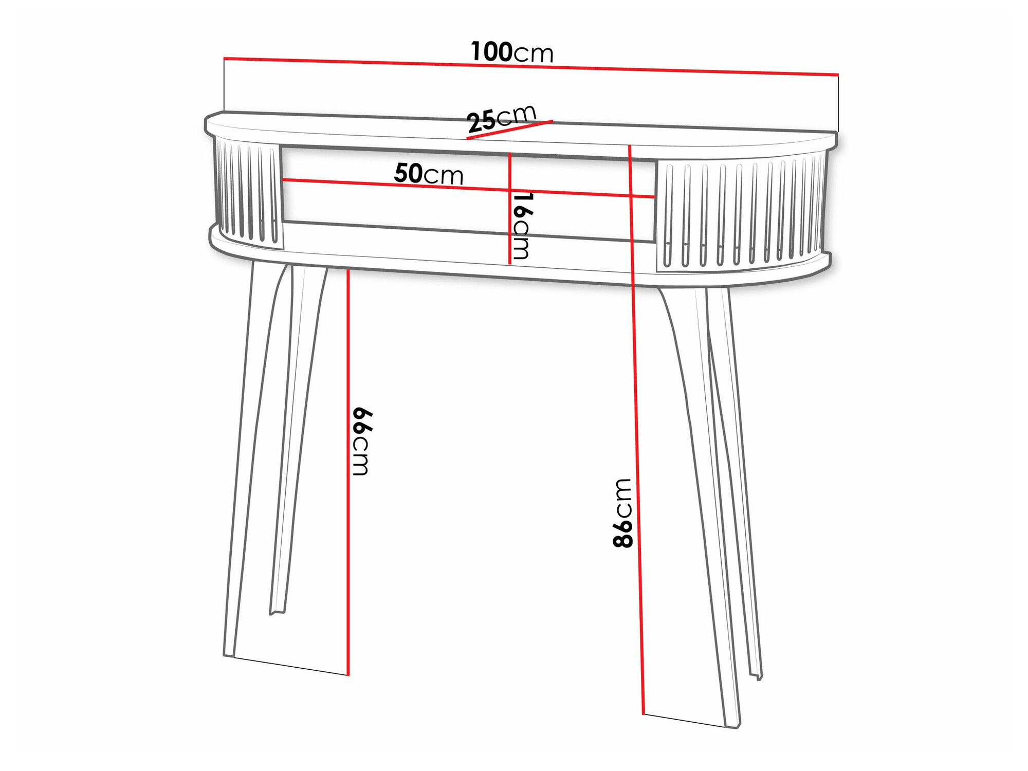 Wandtafel Vitum (Zwart + Wit)