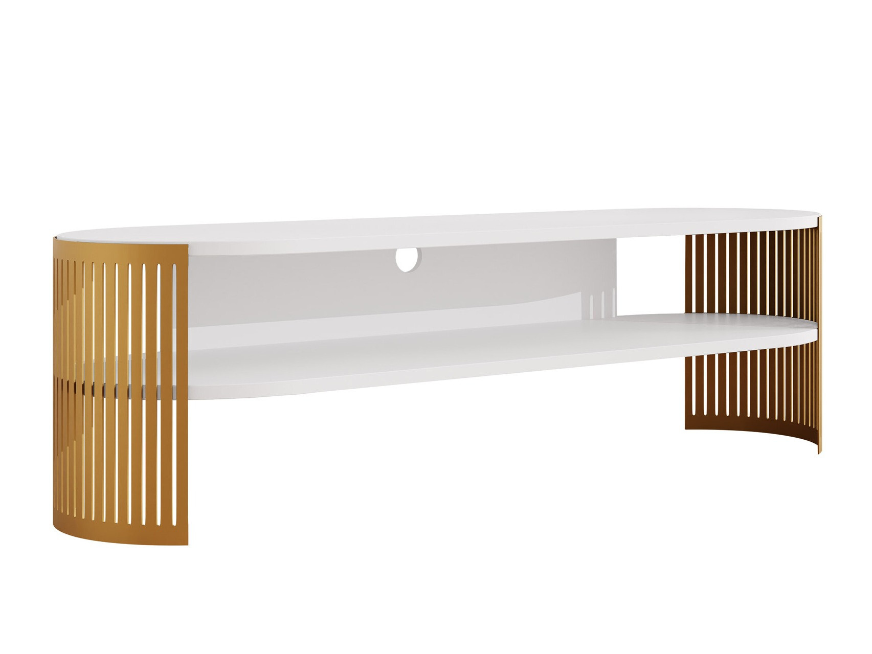 TV-meubel Sordore 122 (Gouden + Wit)