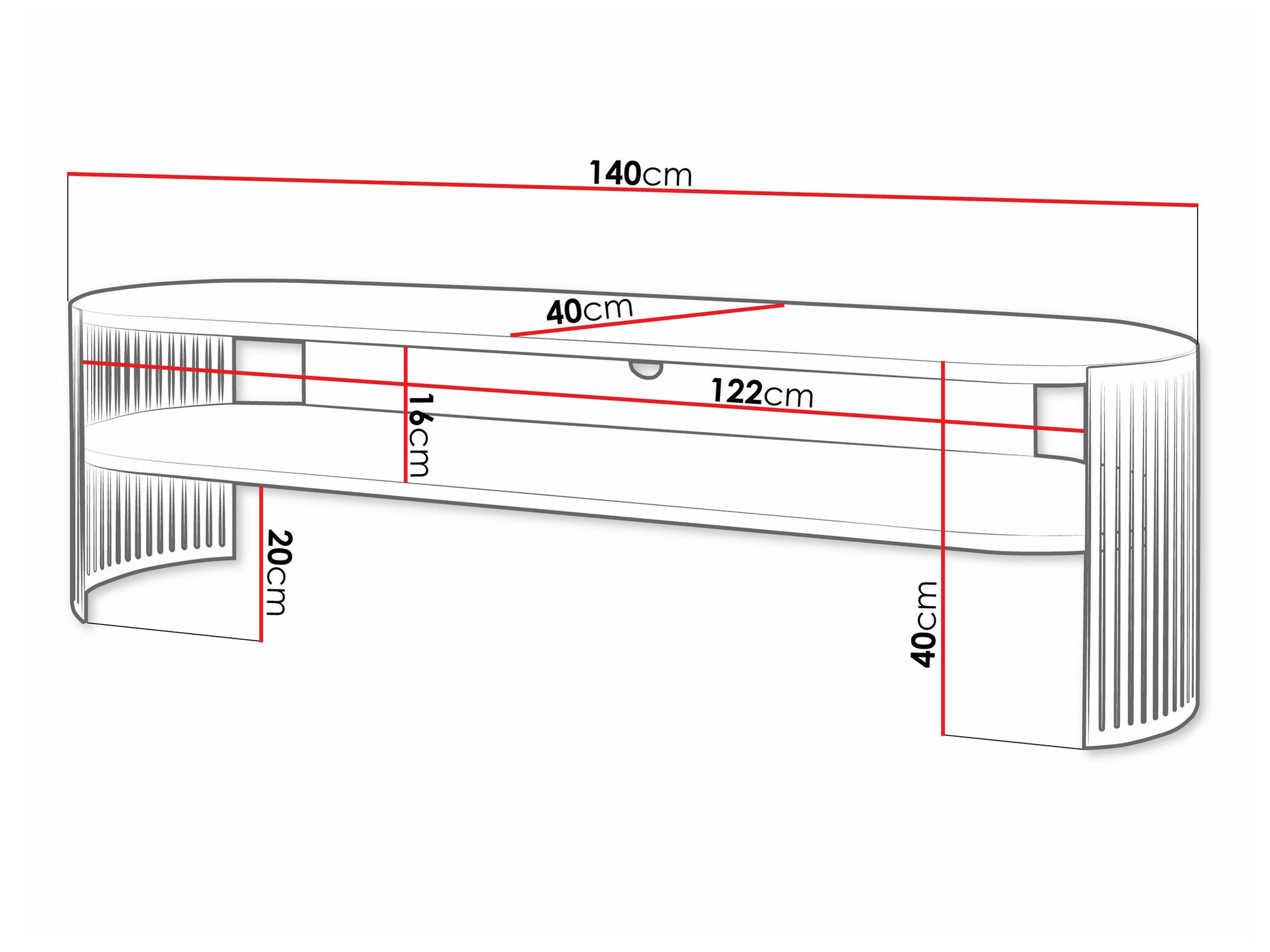 TV-meubel Sordore 122 (Gouden + Zwart marmer)