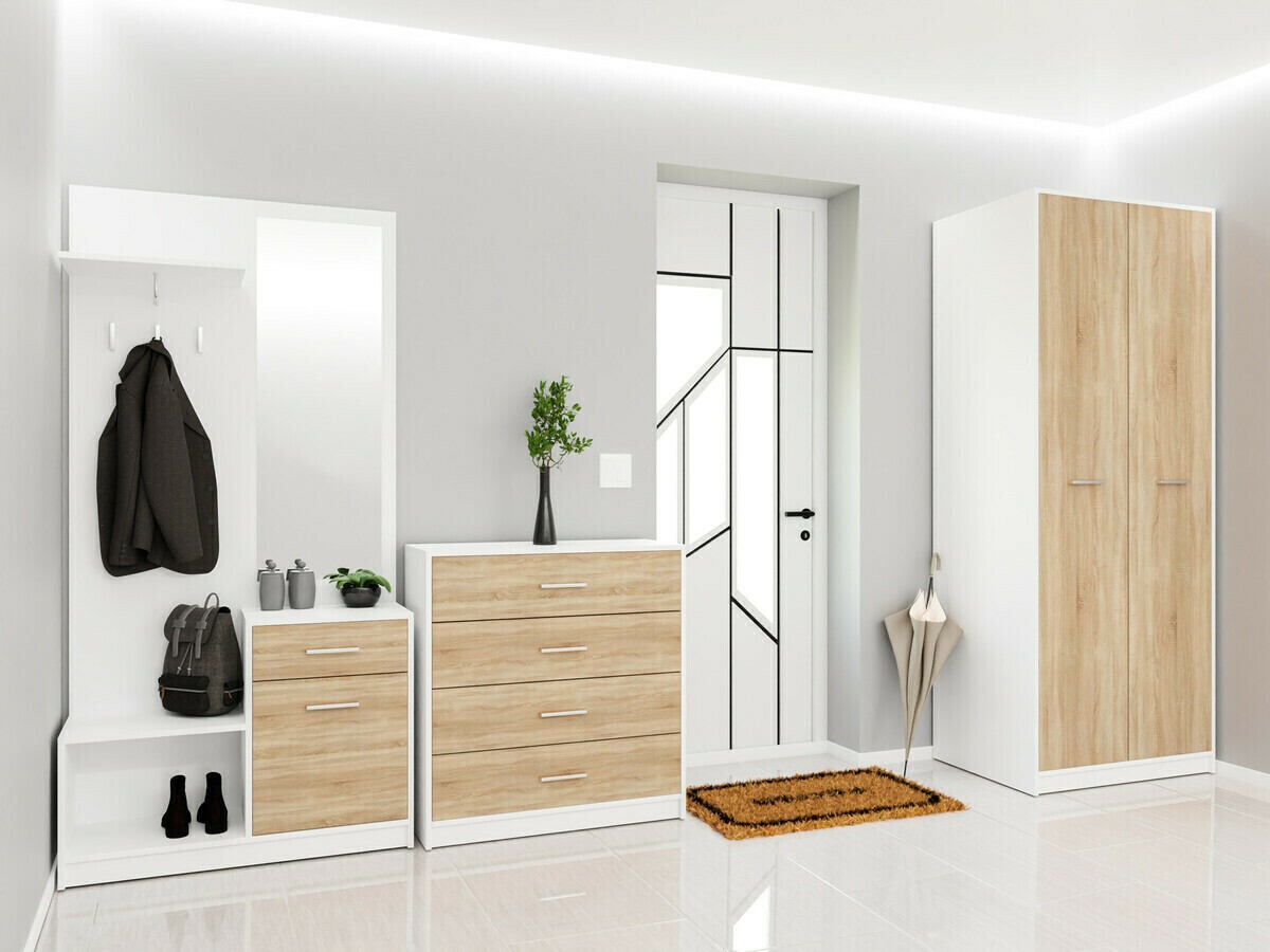 Gangmeubelset Novsore 154 (Wit + Sonoma eik)