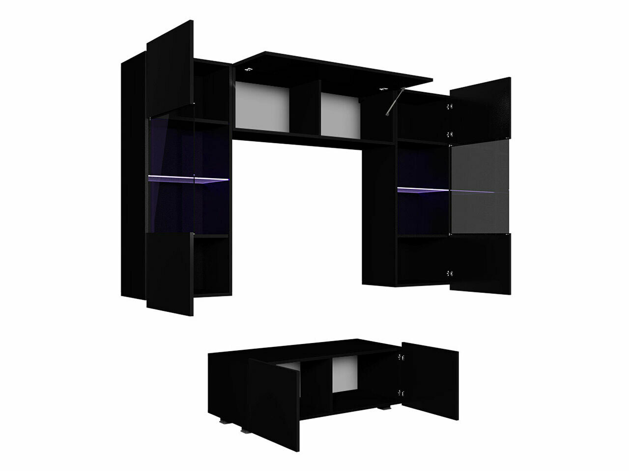 Woonkamerset Tivdalu 114 (Wit + Zwart)