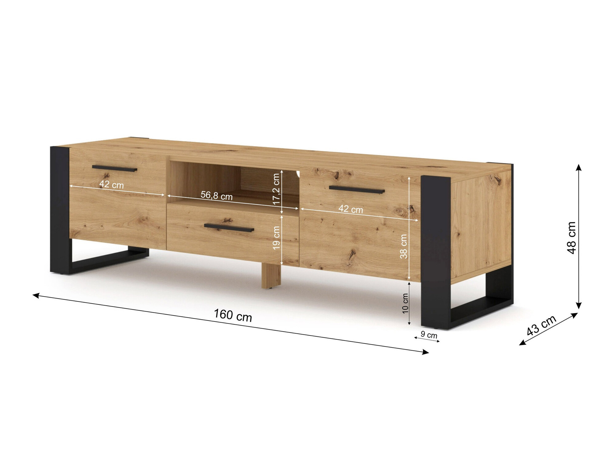 TV-meubel Cordoro 100 (Artisan eiken)