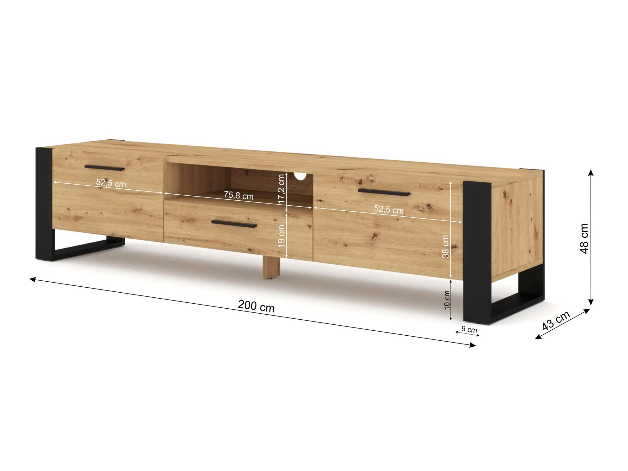 TV-meubel Cordoro 101 (Artisan eiken)