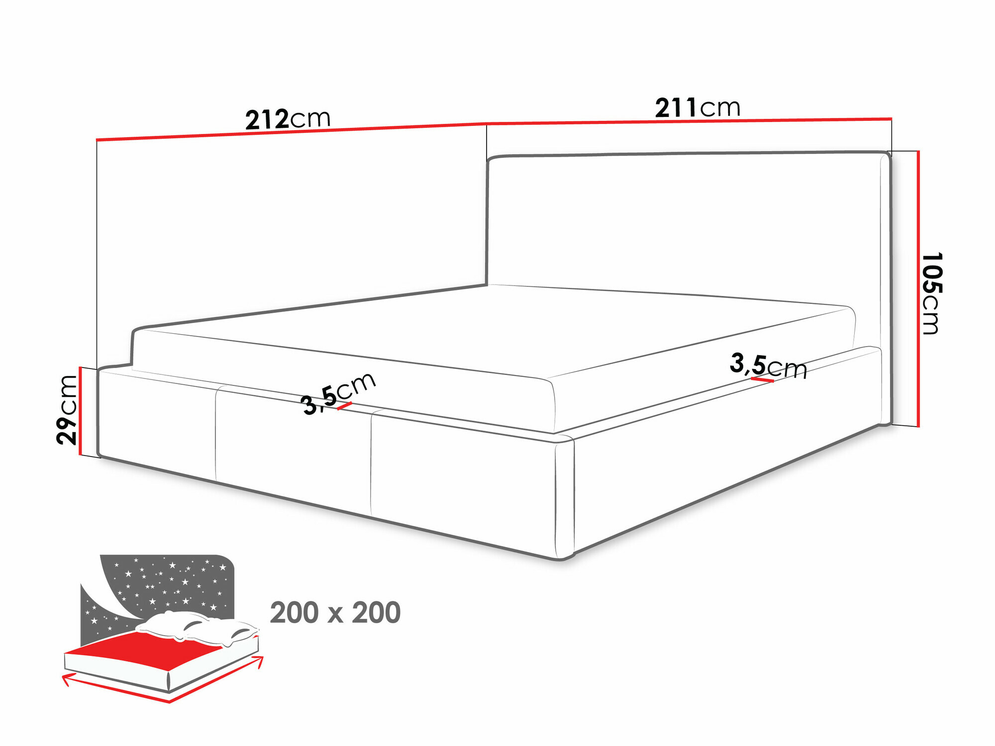 Bed ComfiDream 125 (Lars 90)