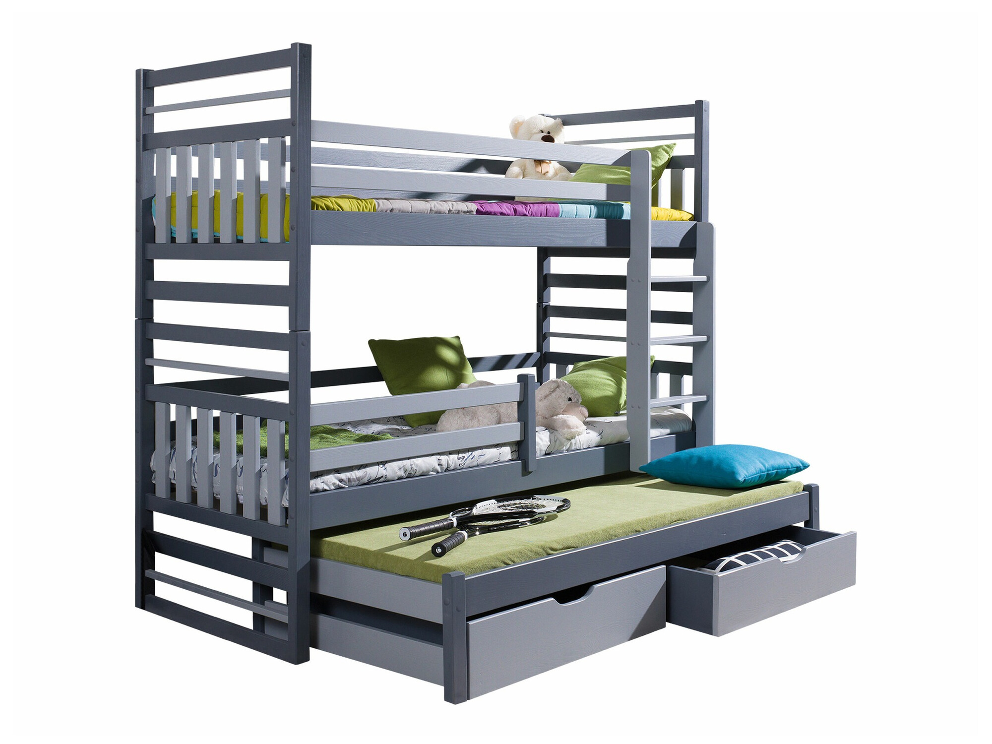 Stapelbed Henderson 123 (Grafiet + Grijs)