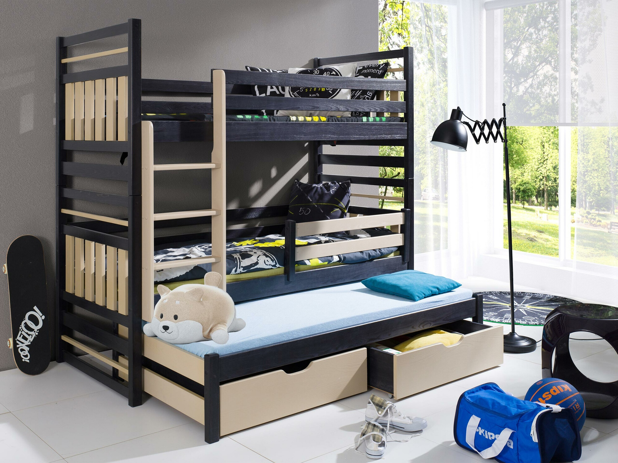 Stapelbed Henderson 123 (Wengé + Lichtbruin)