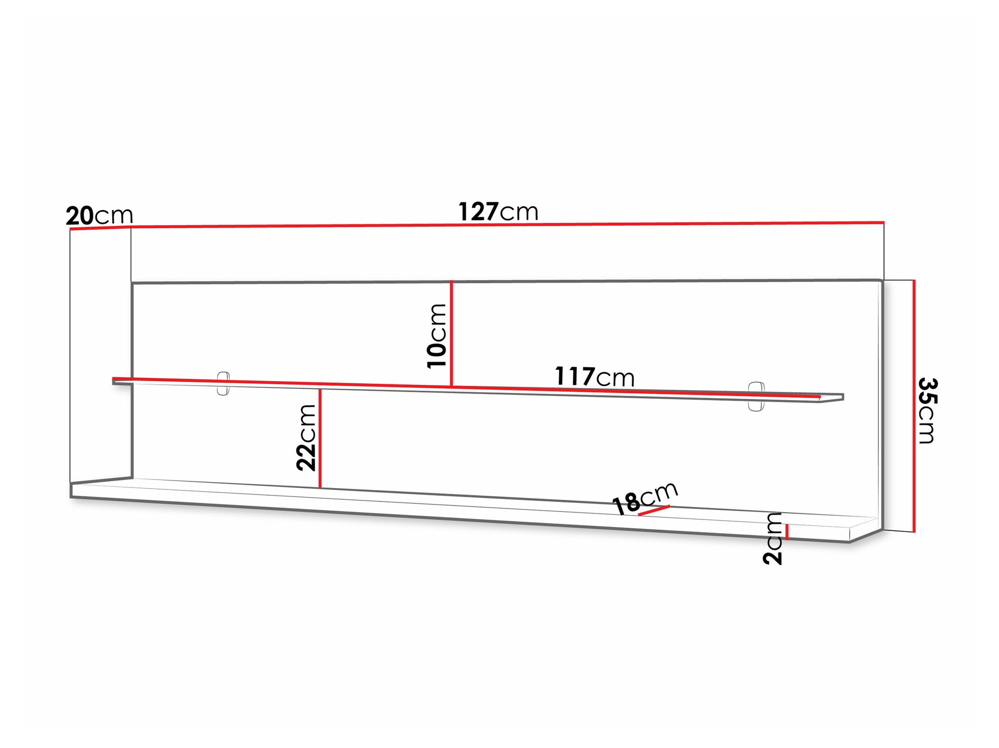 Wandplank Melsali 105