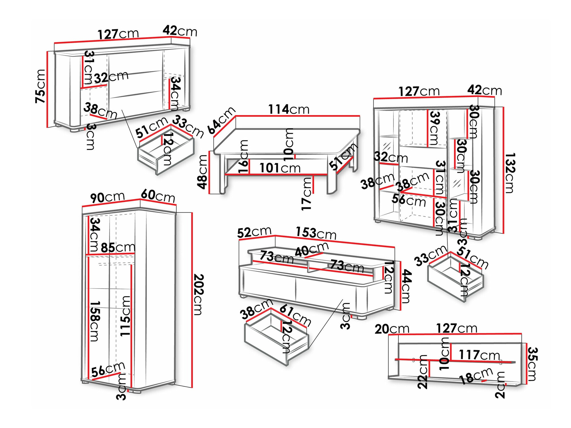 Woonkamerset Melsali 107