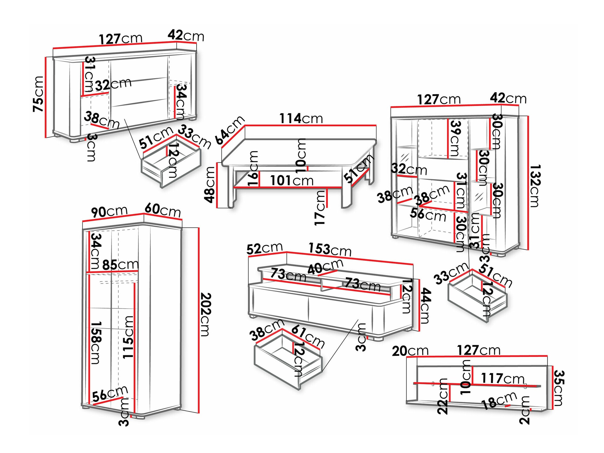 Woonkamerset Melsali 107