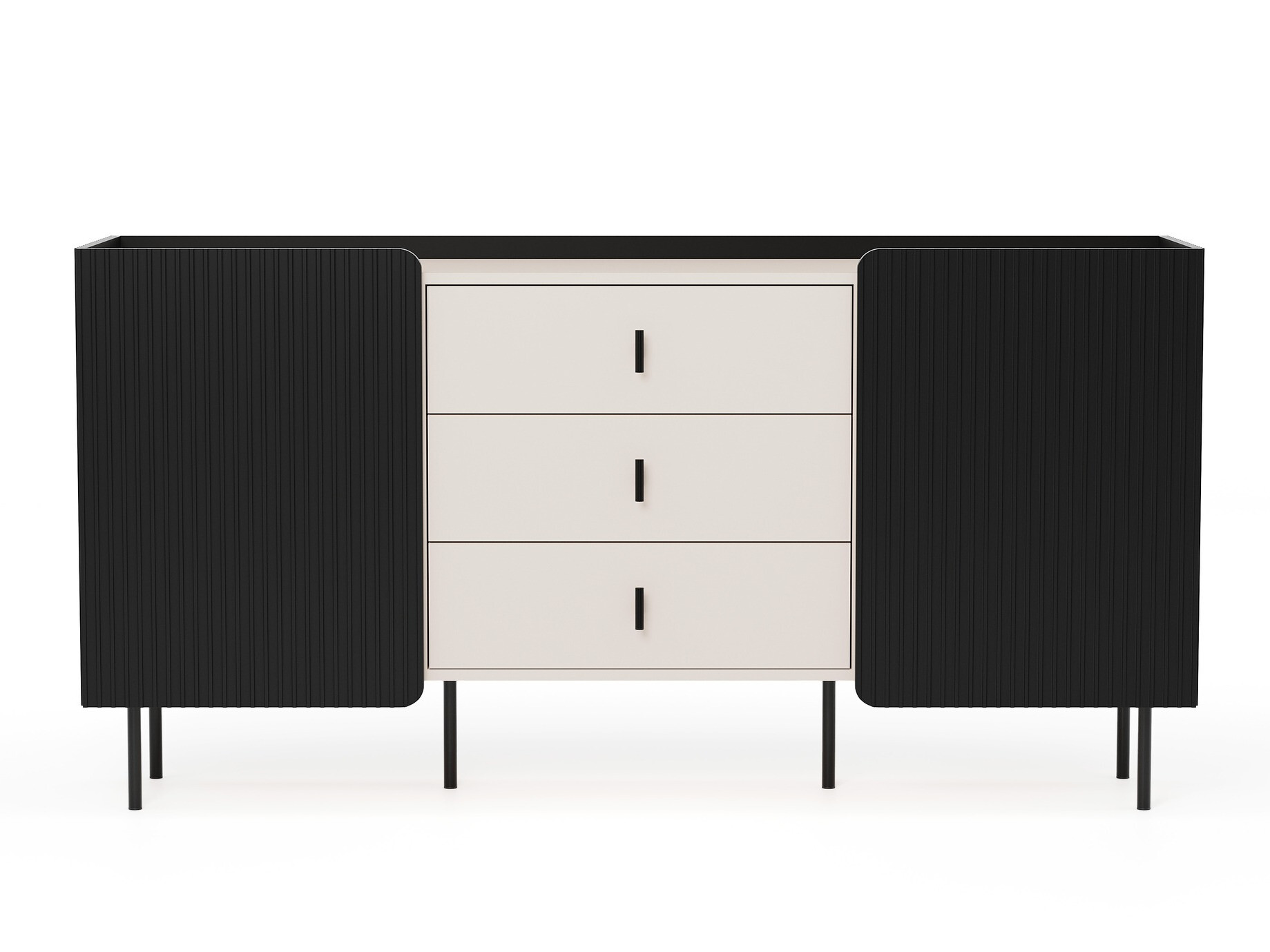 Ladekast Mansfield 100 (Zwart + Kasjmier)