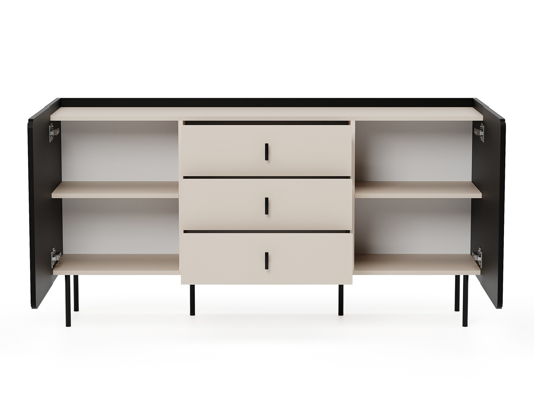 Ladekast Mansfield 100 (Zwart + Kasjmier)