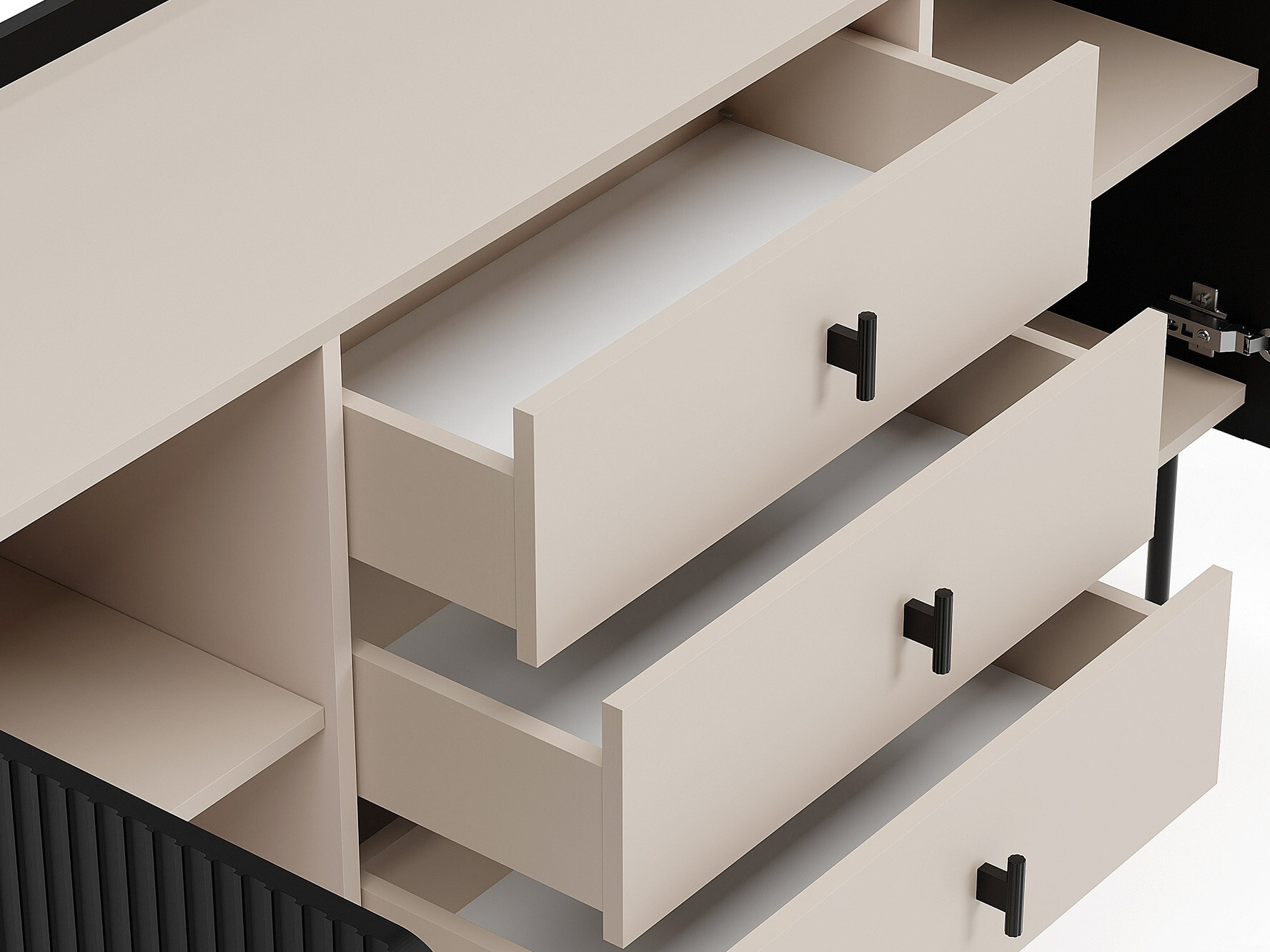 Ladekast Mansfield 100 (Zwart + Kasjmier)