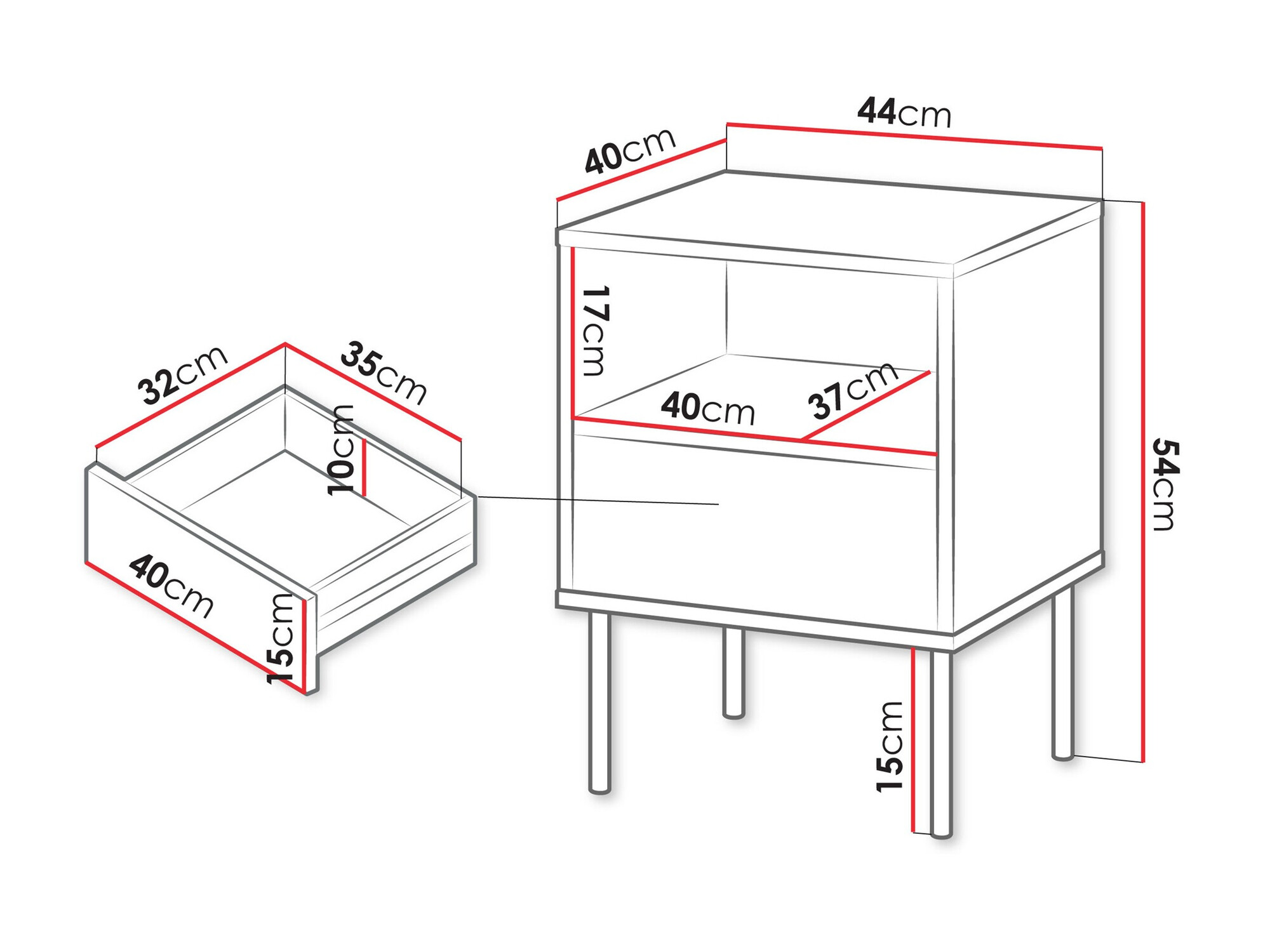 Een set nachtkastjes Tolete 106 (Beige)