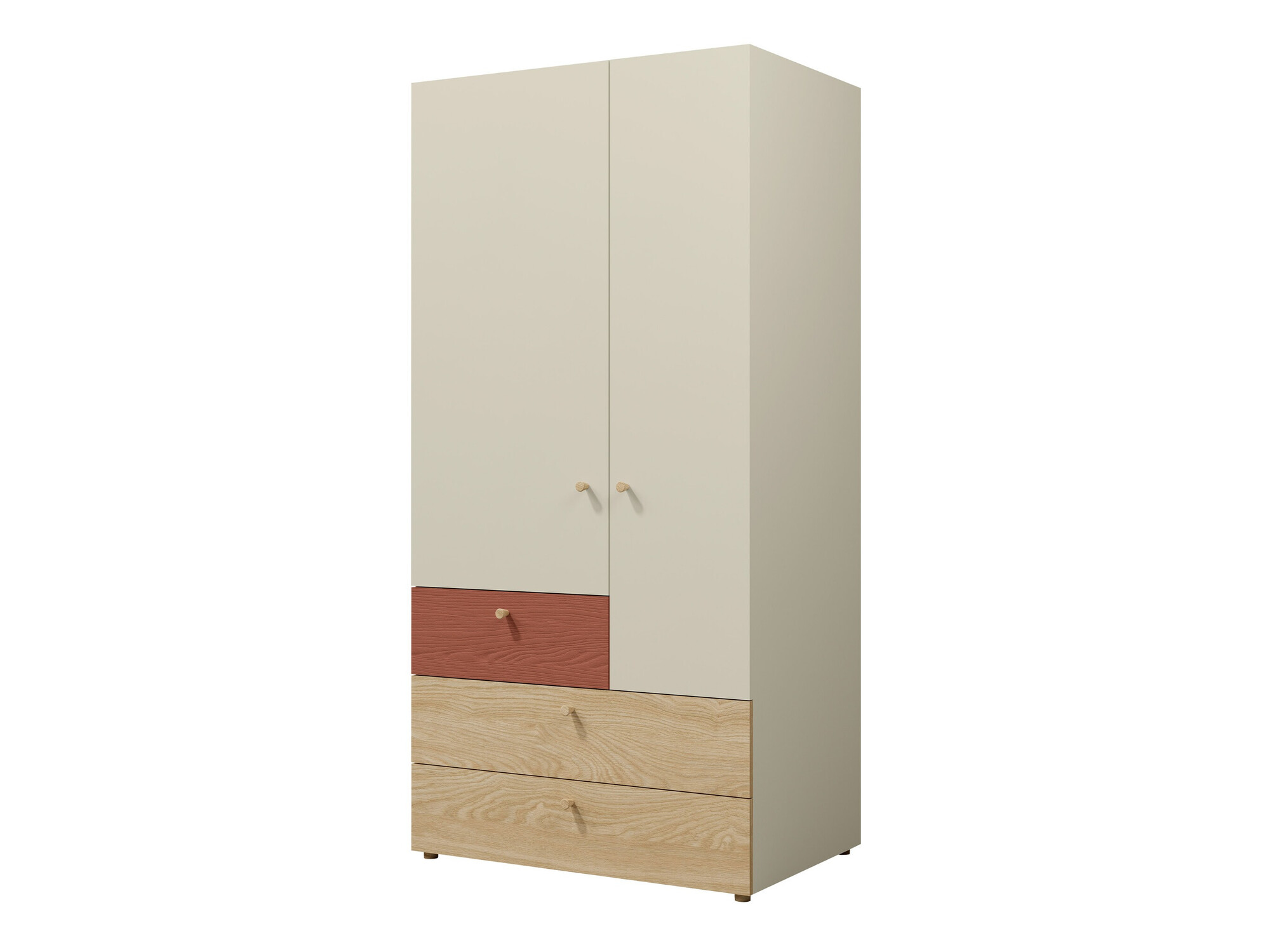 Kledingkast Domcali 101 (Coral + Eiken)