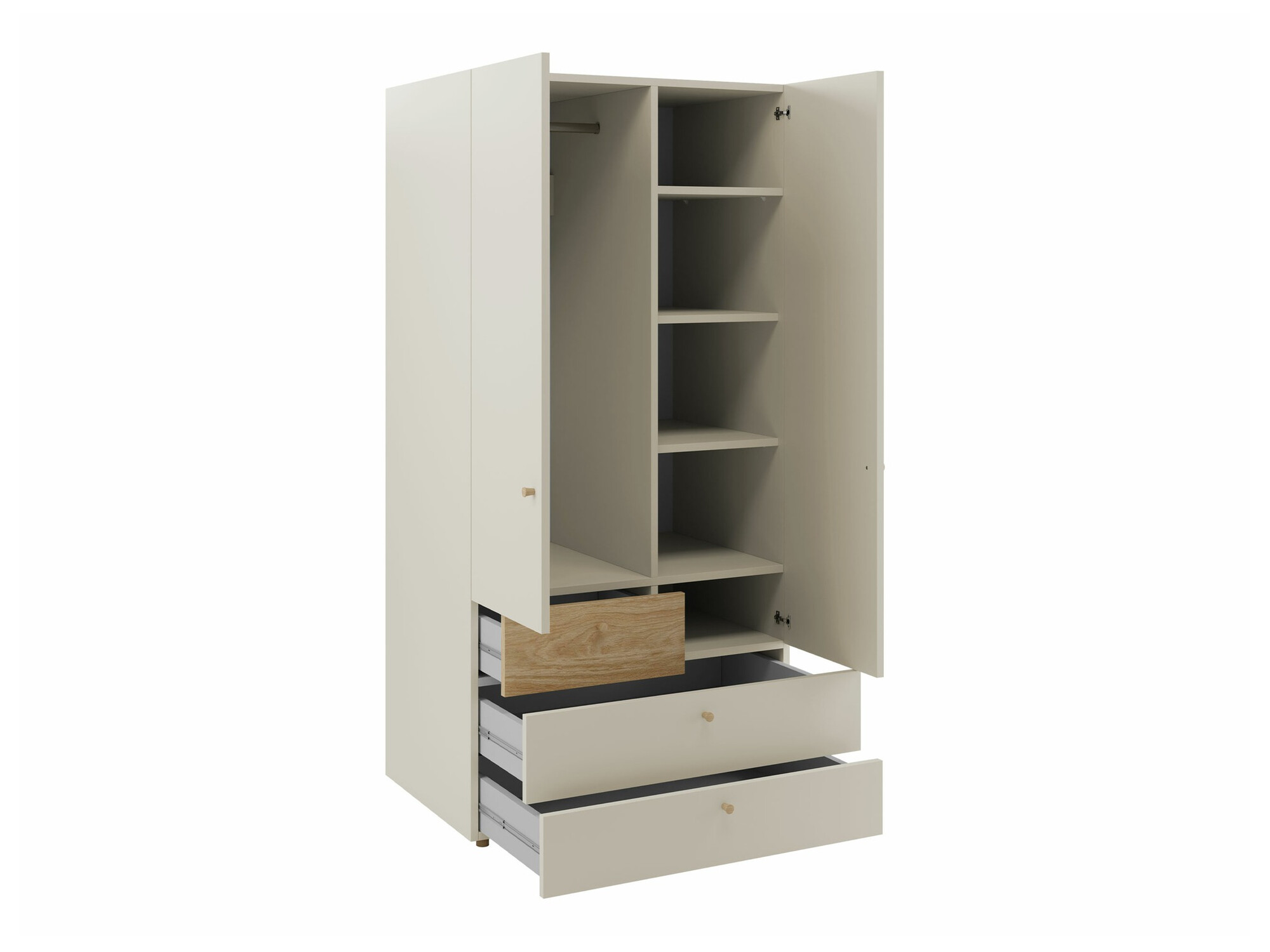 Kledingkast Domcali 101 (Grijs + Eiken)