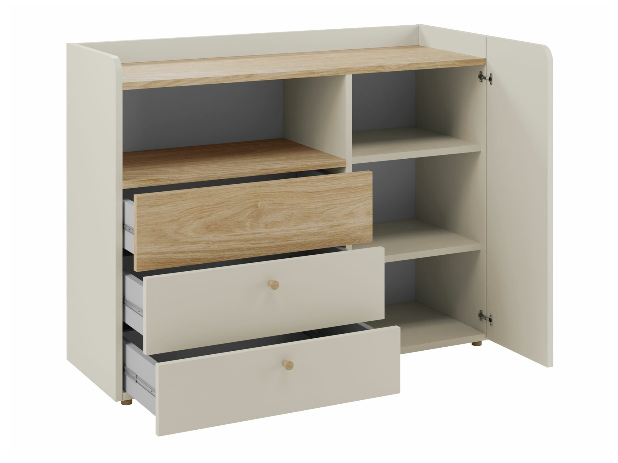 Ladekast Domcali 108 (Beige + Eiken)