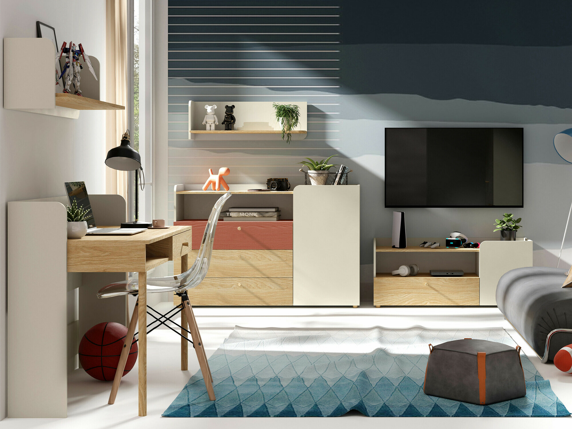 Ladekast Domcali 108 (Coral + Eiken)