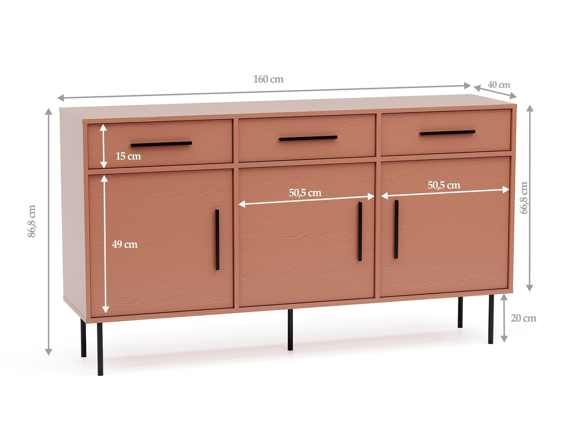 Ladekast Mansfield 104 (Lichtbruin)