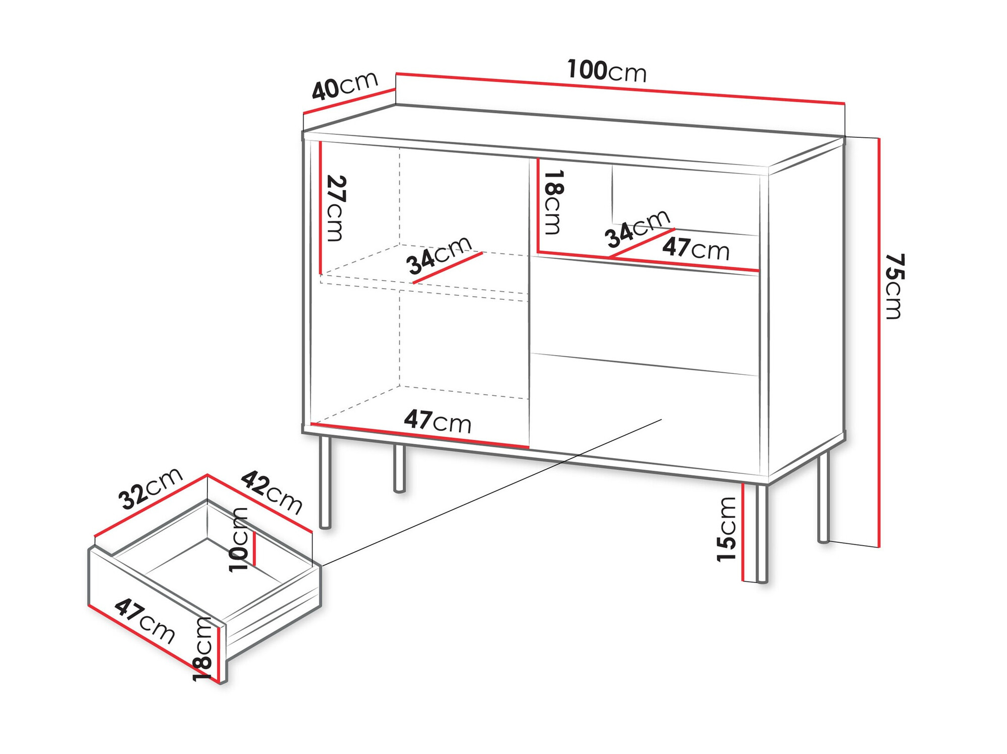 Ladekast Tolete 100 (Beige)