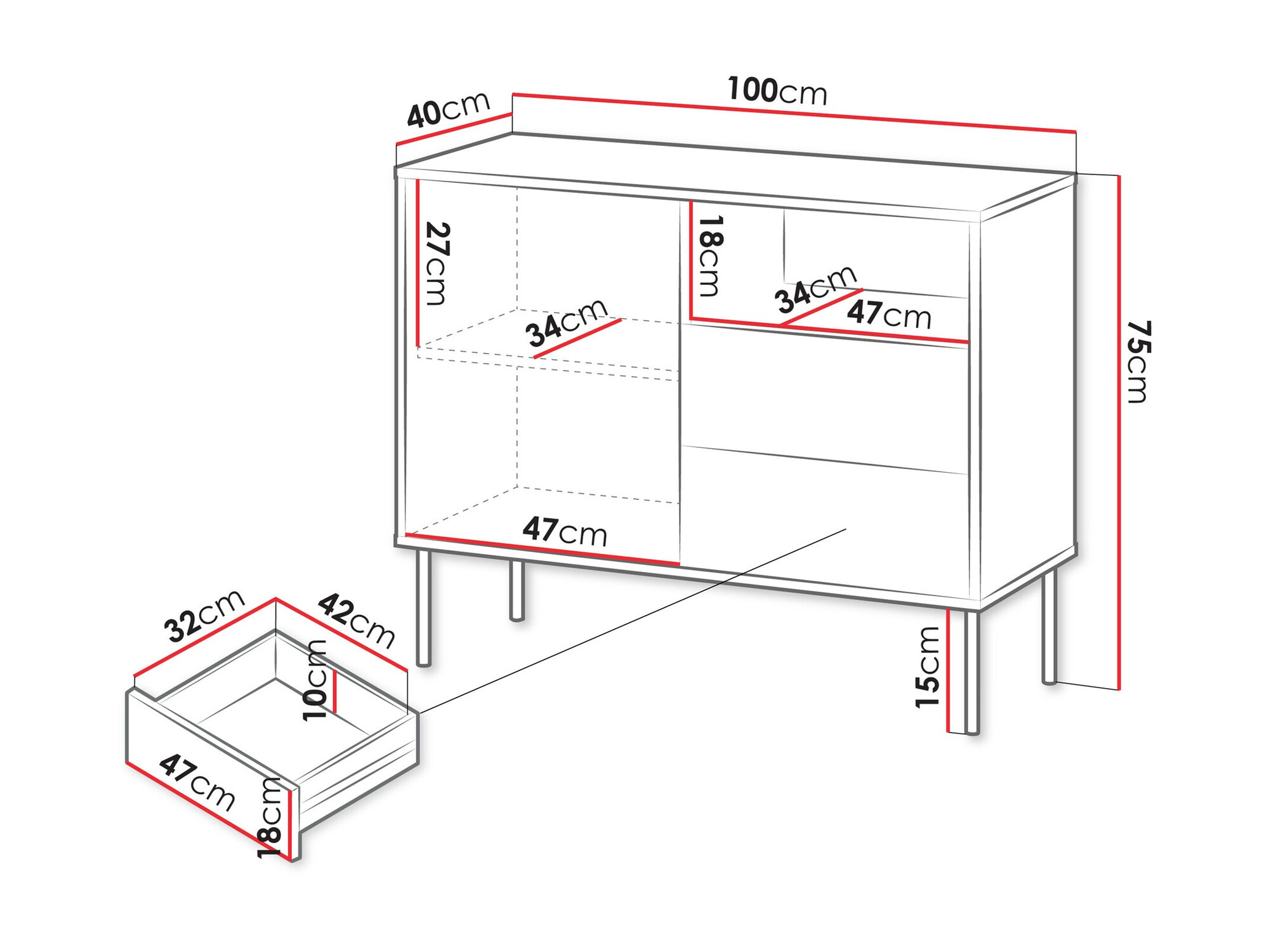 Ladekast Tolete 100 (Groen)