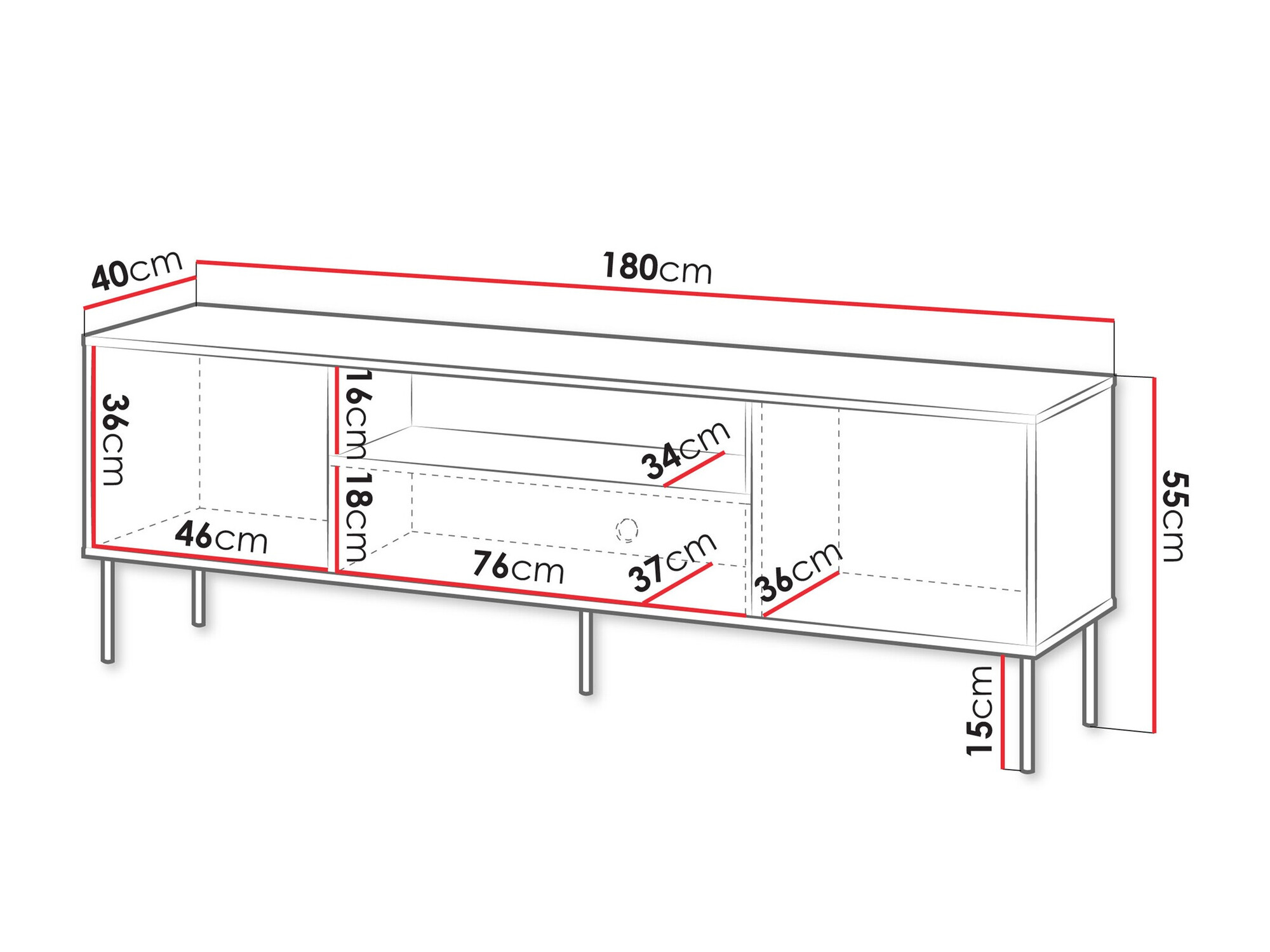 TV-meubel Tolete 105 (Groen)