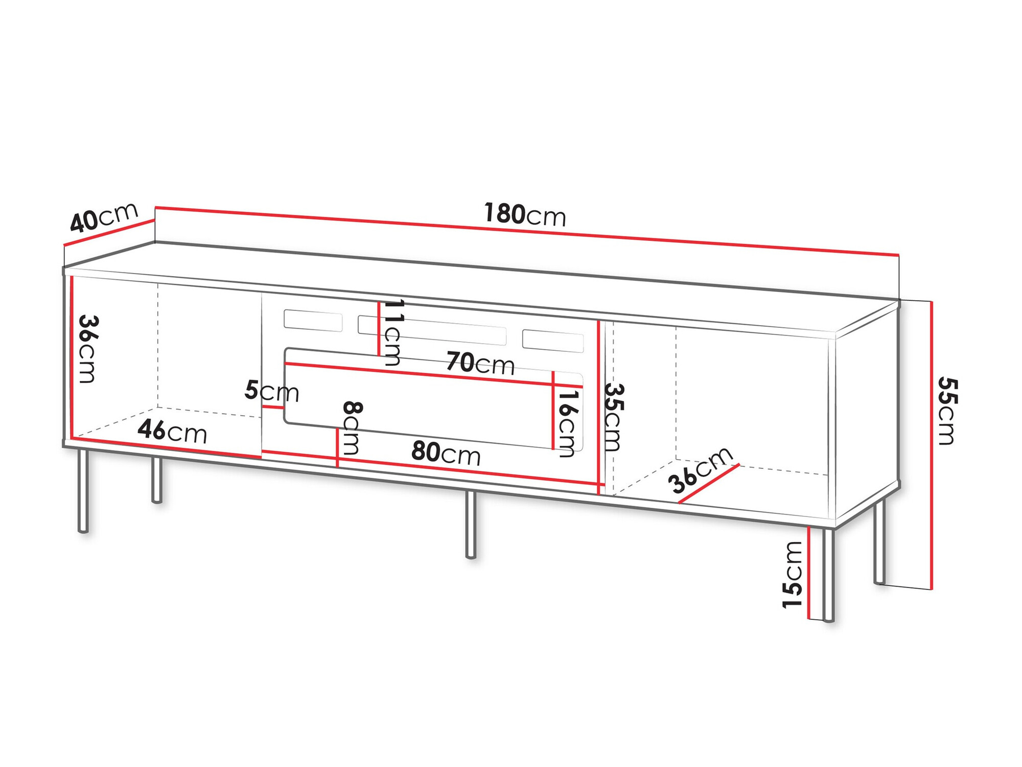 TV-meubel Tolete 107 (Beige)